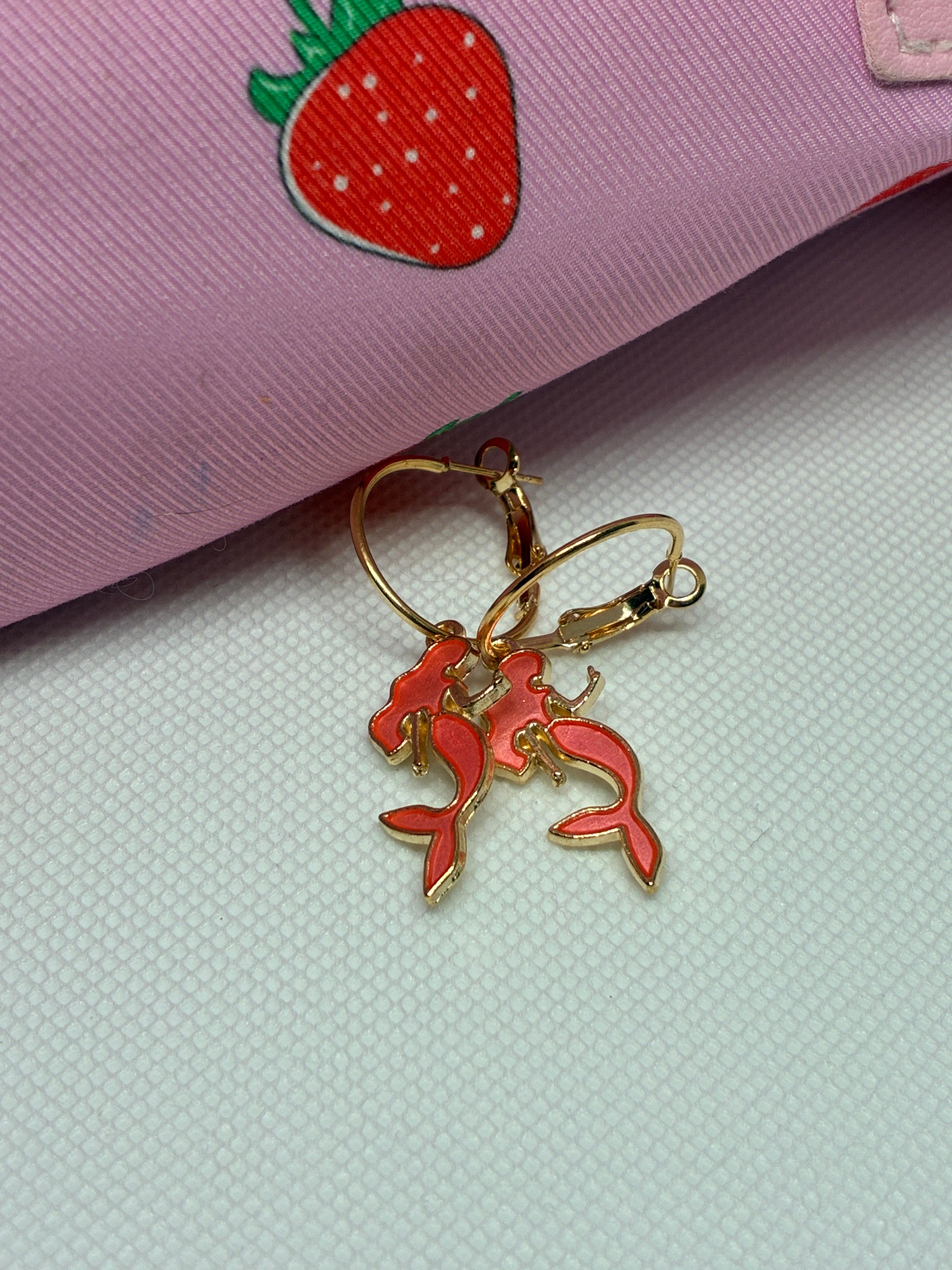 Pink Mermaid Hoops