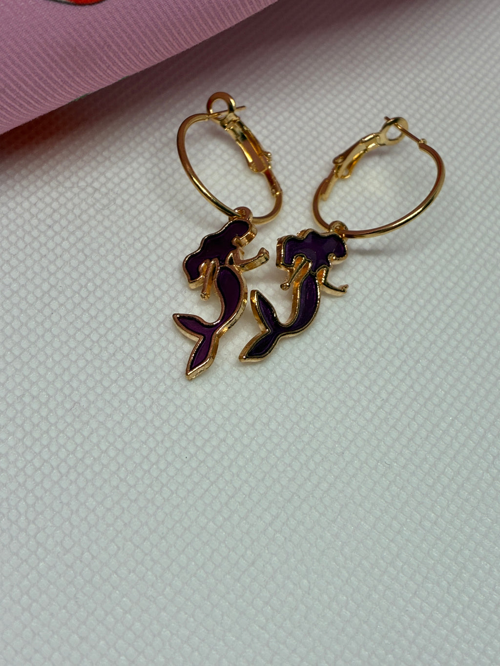Purple Mermaid Hoops
