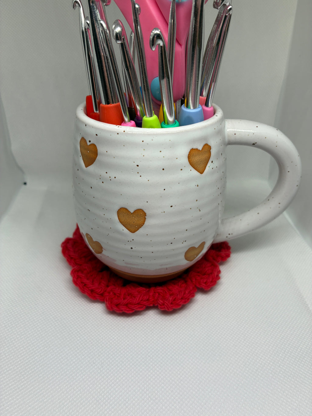 Red Crochet Coaster