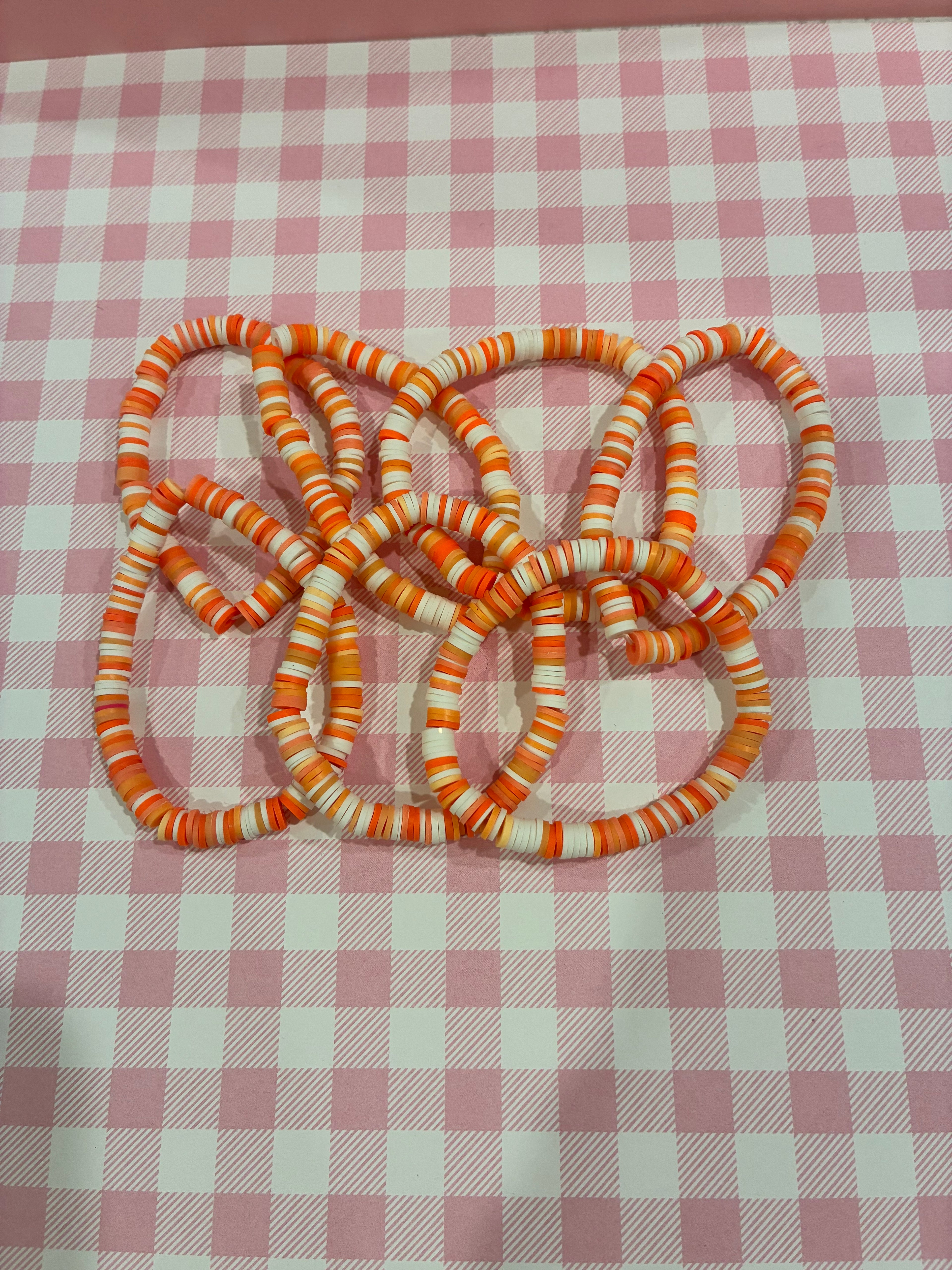 Orange Clay Bead Bracelet