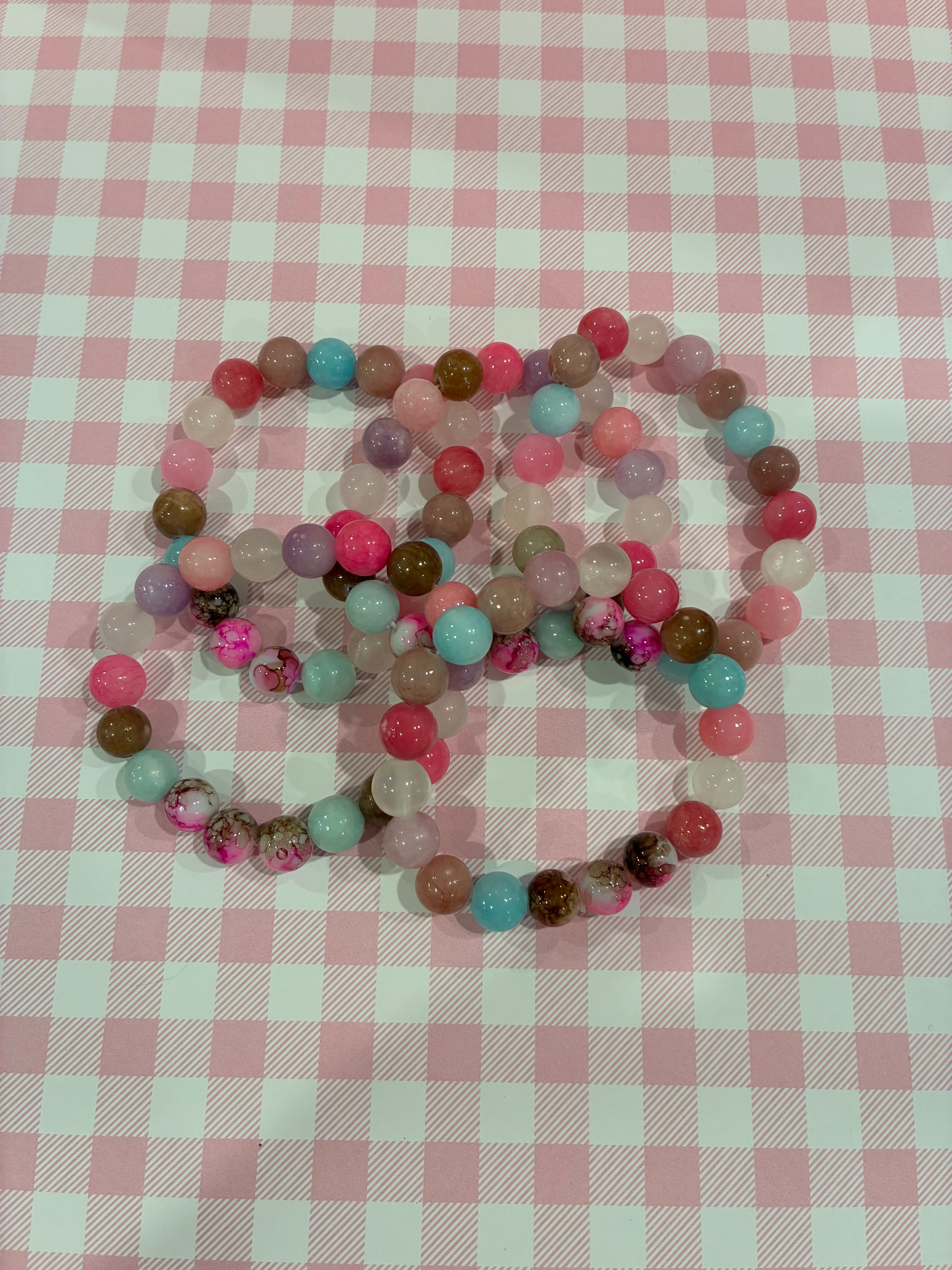 Neapolitan Dyed Jade Beaded Bracelet