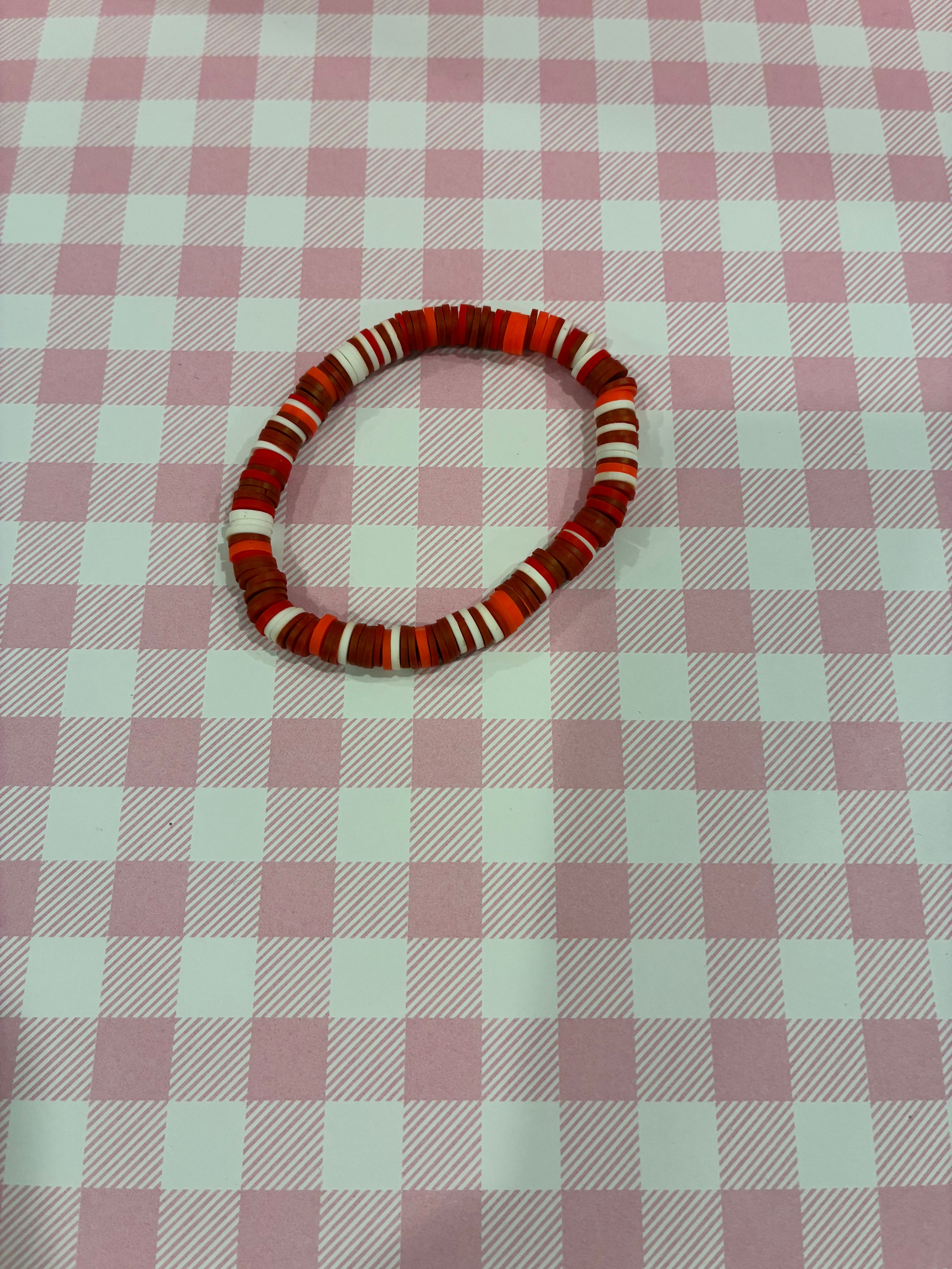 Red Clay Bead Bracelet