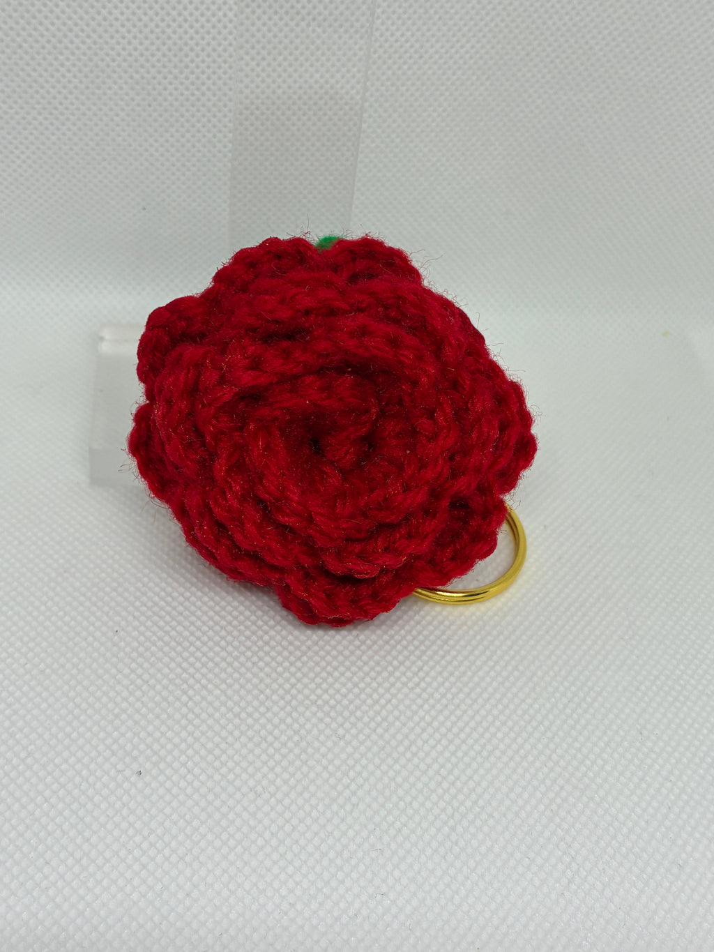 Crochet Rose Keychain