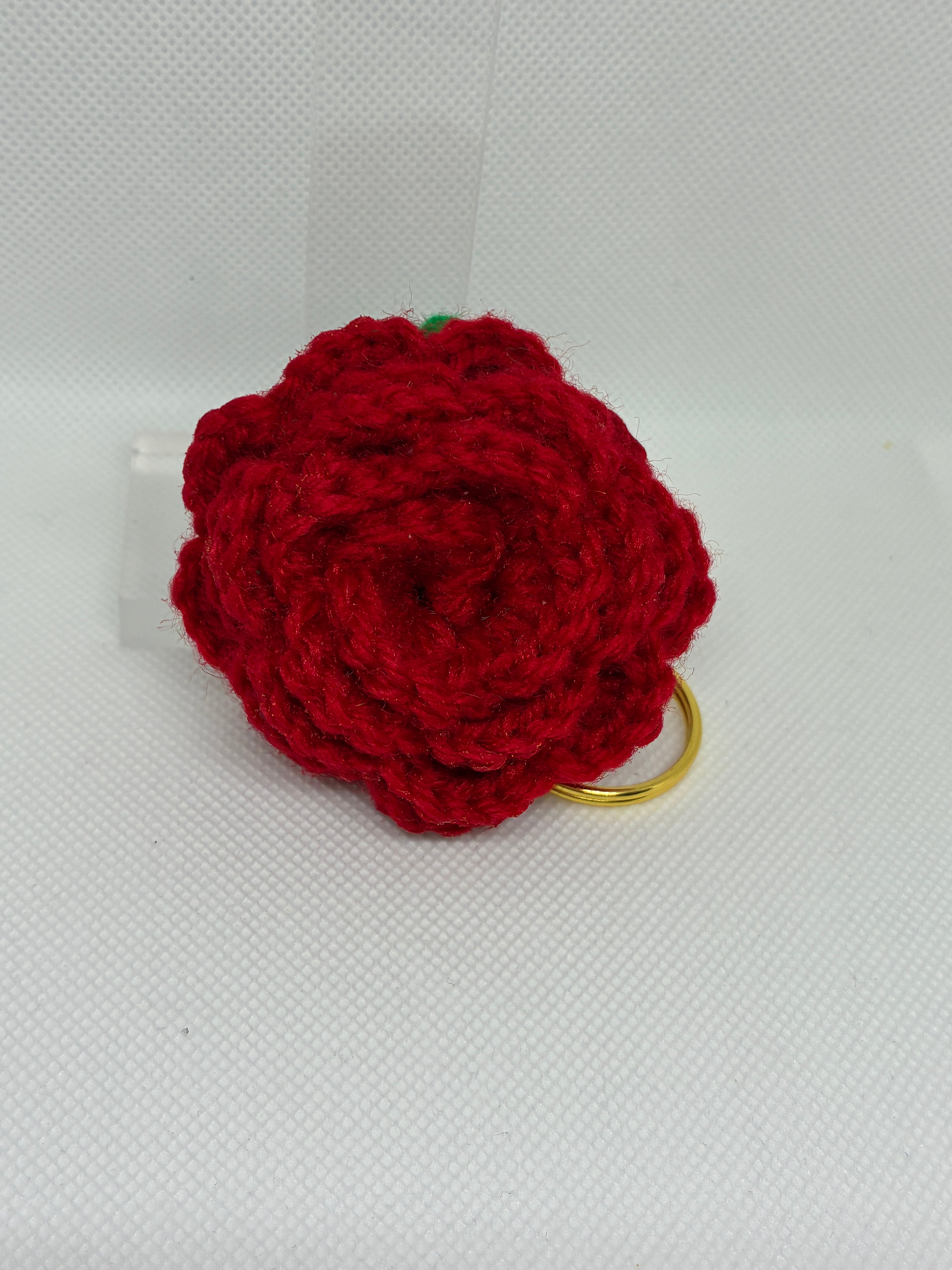 Crochet Rose Keychain