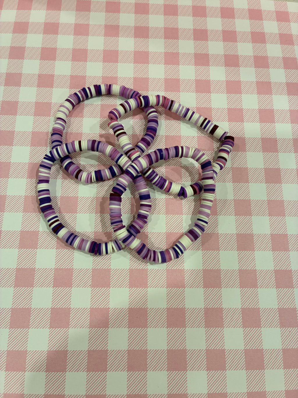 Purple Clay Bead Bracelet