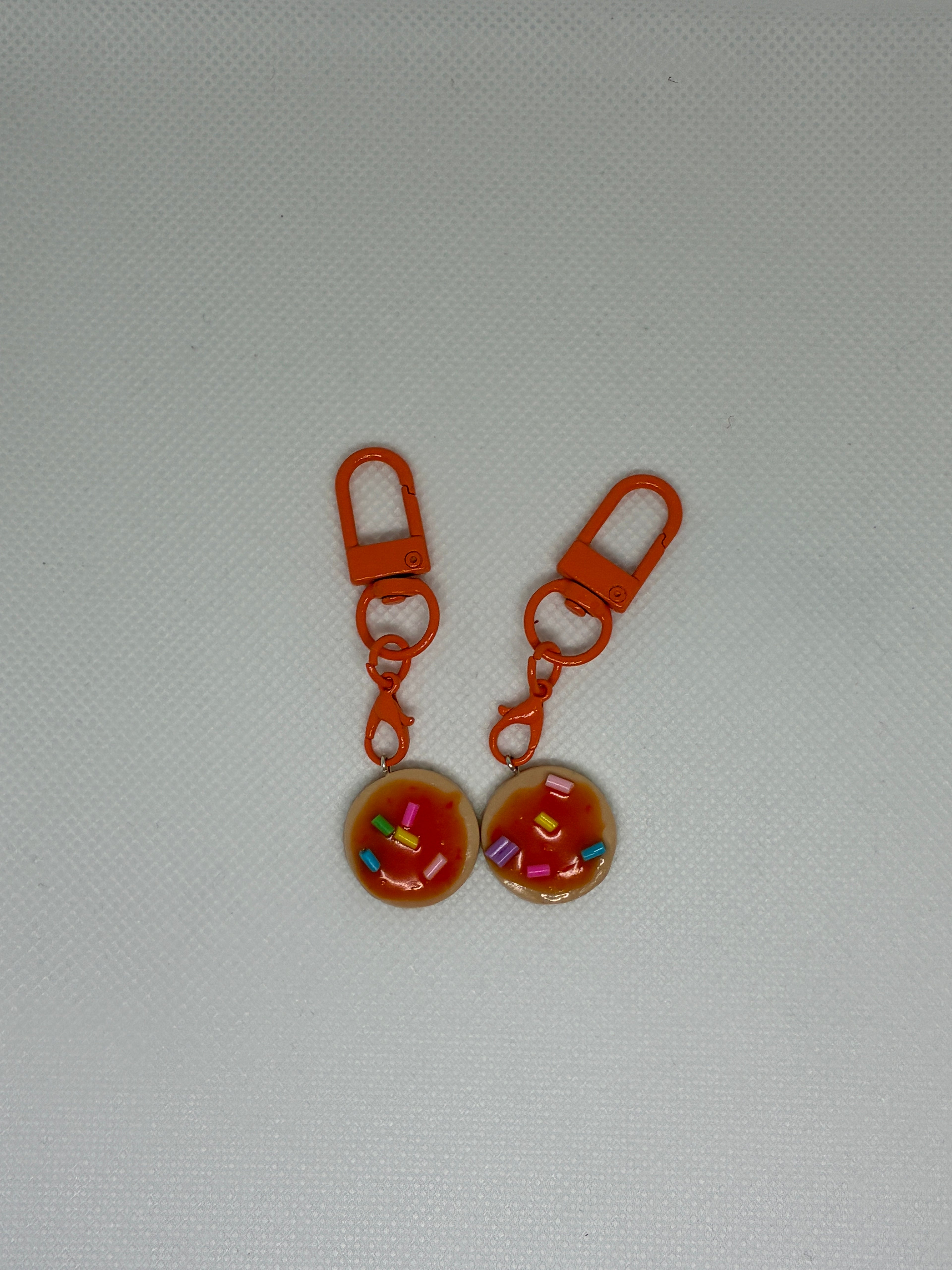 Orange Clay Cookie Keychain