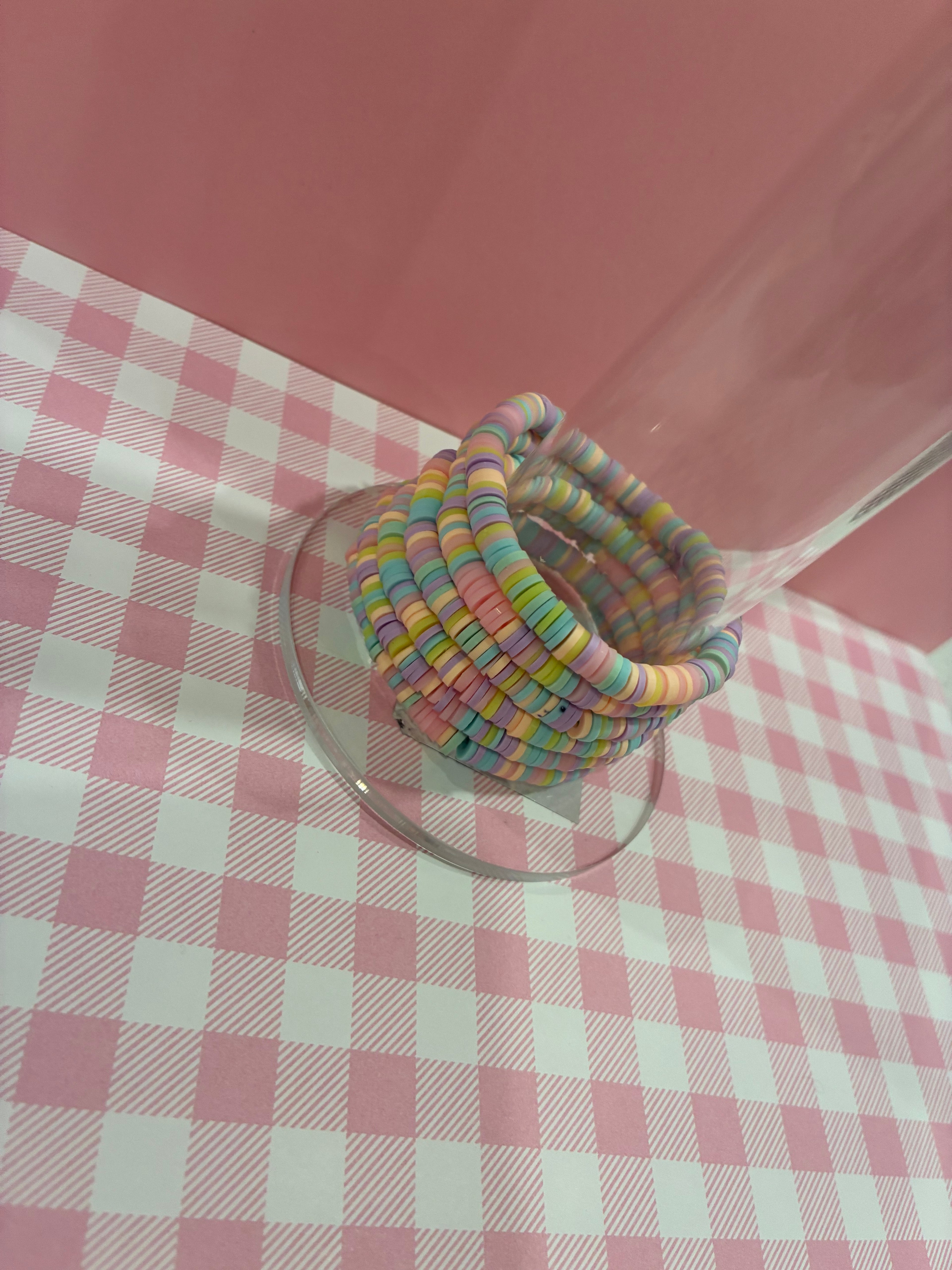 Pastel Clay Bead Bracelet