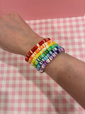 Rainbow Clay Bead Bracelet Set