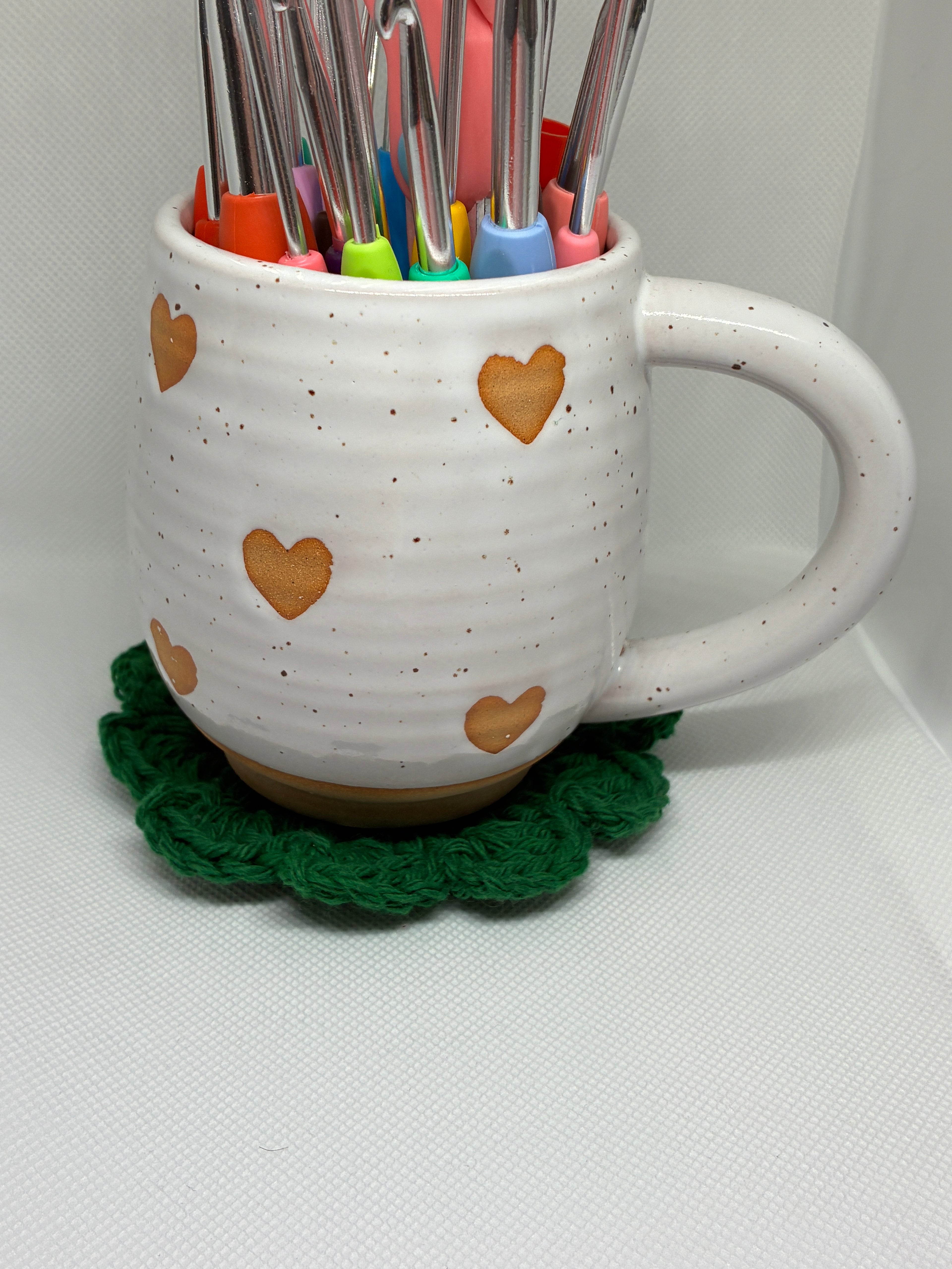 Green Crochet Coaster