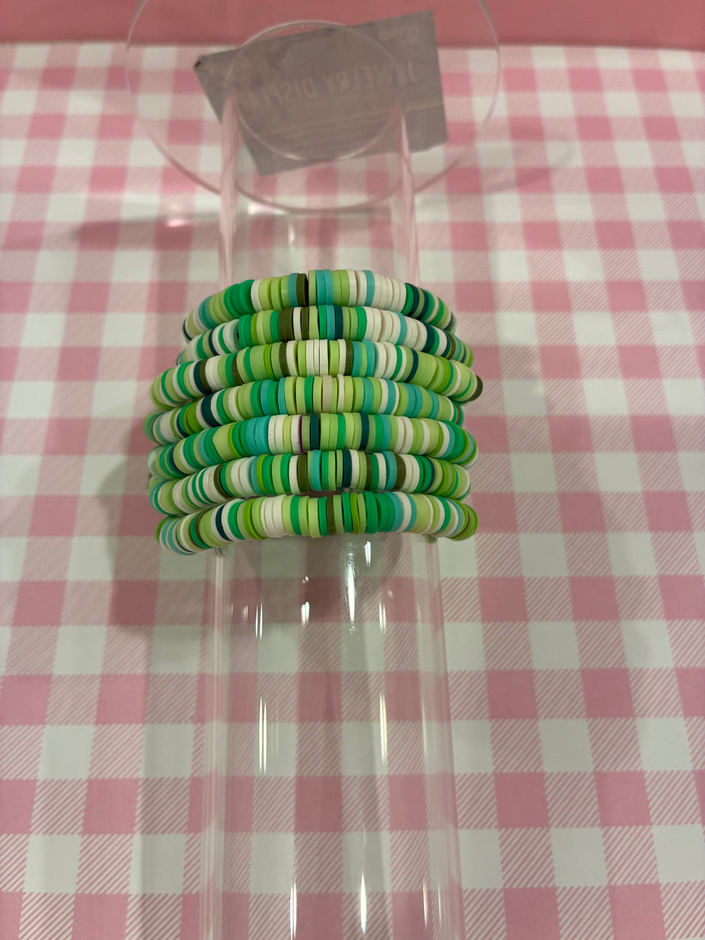 Green Clay Bead Bracelet