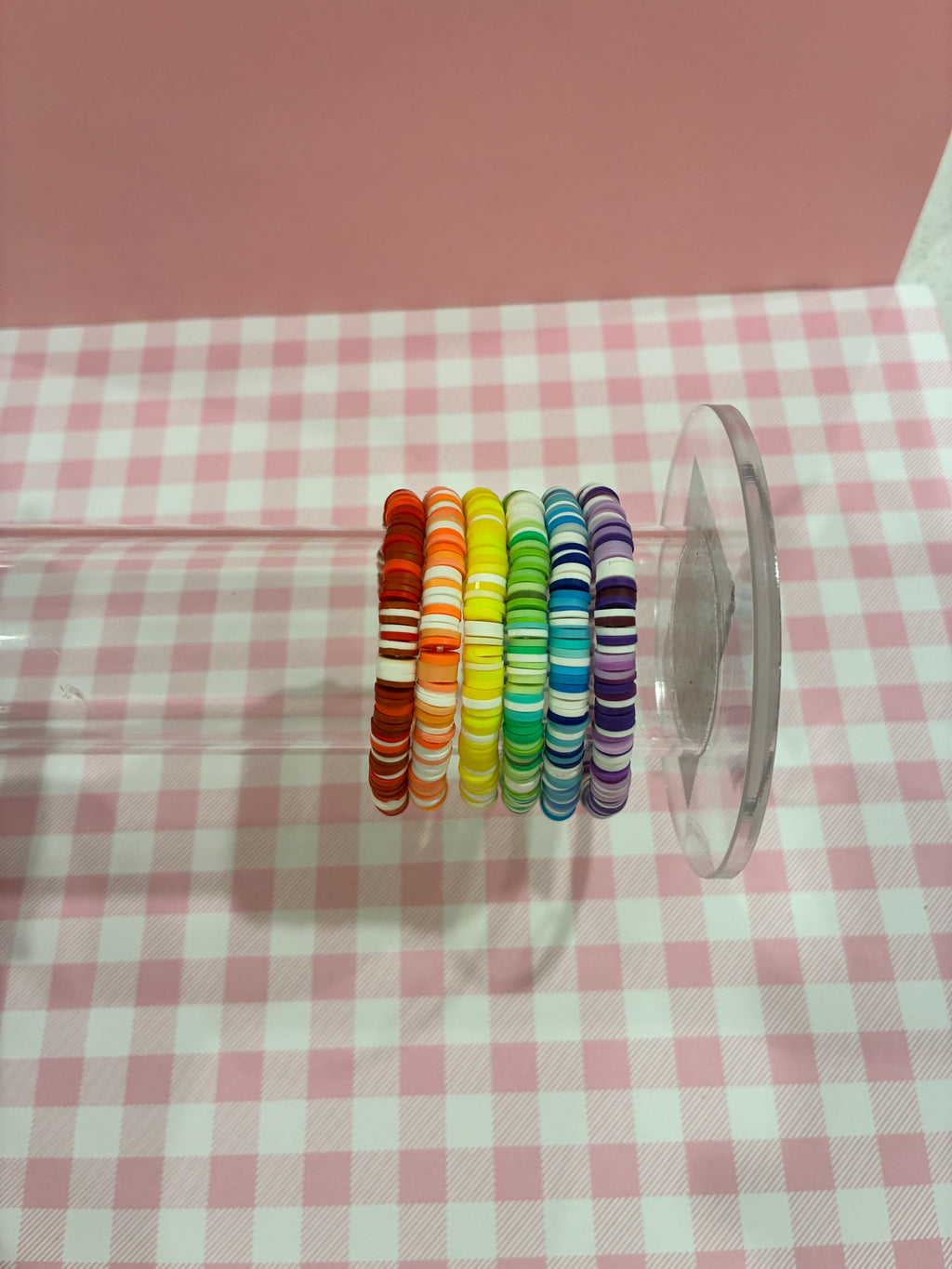 Rainbow Clay Bead Bracelet Set