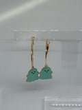 Teal Ghost Hoops
