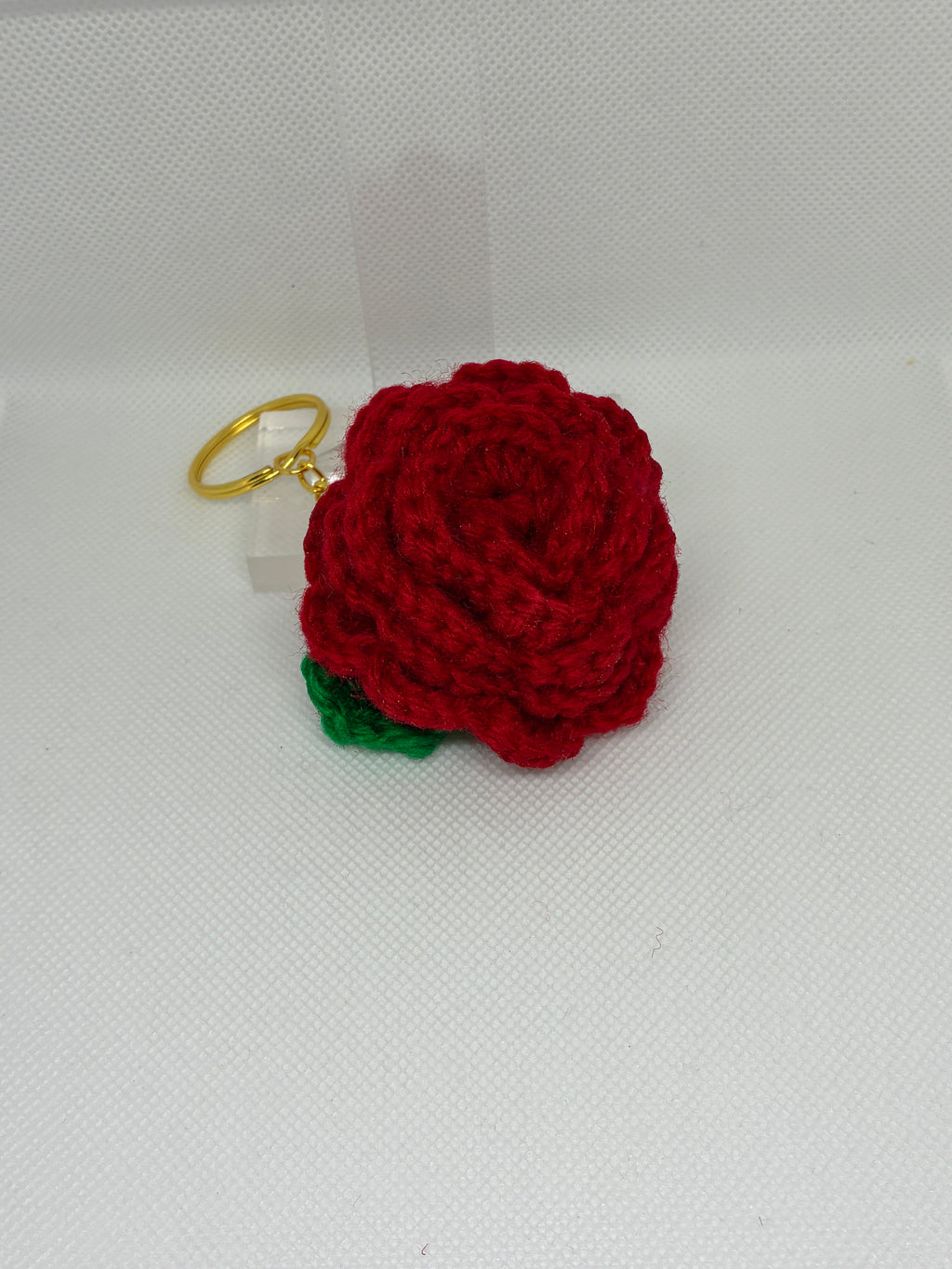 Crochet Rose Keychain