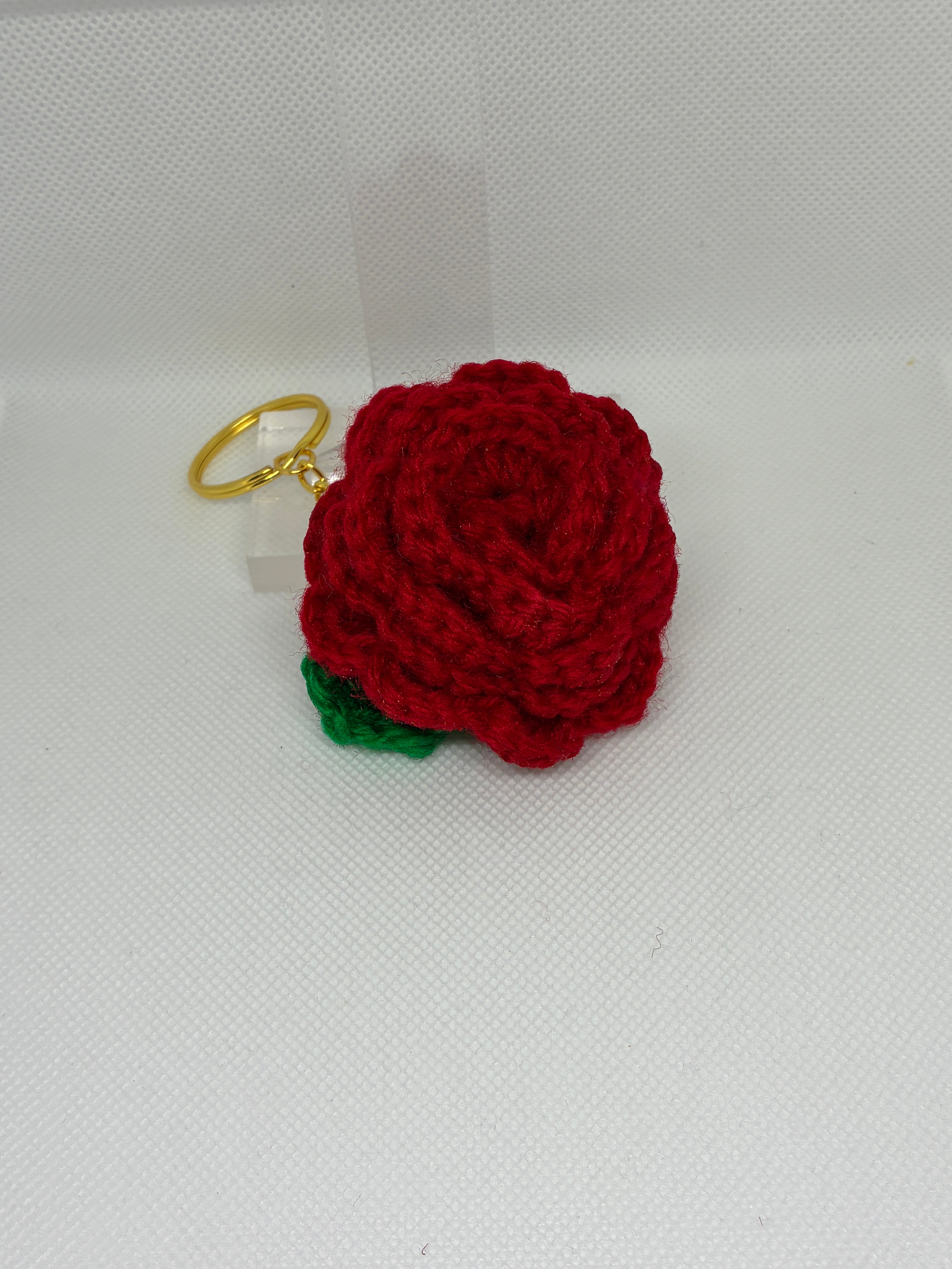 Crochet Rose Keychain