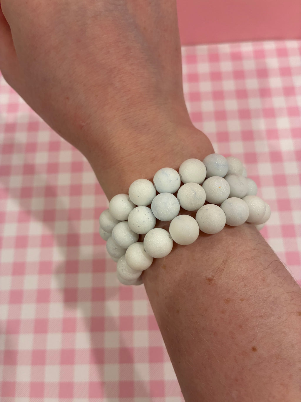 Blue Marble Beaded Bracelet