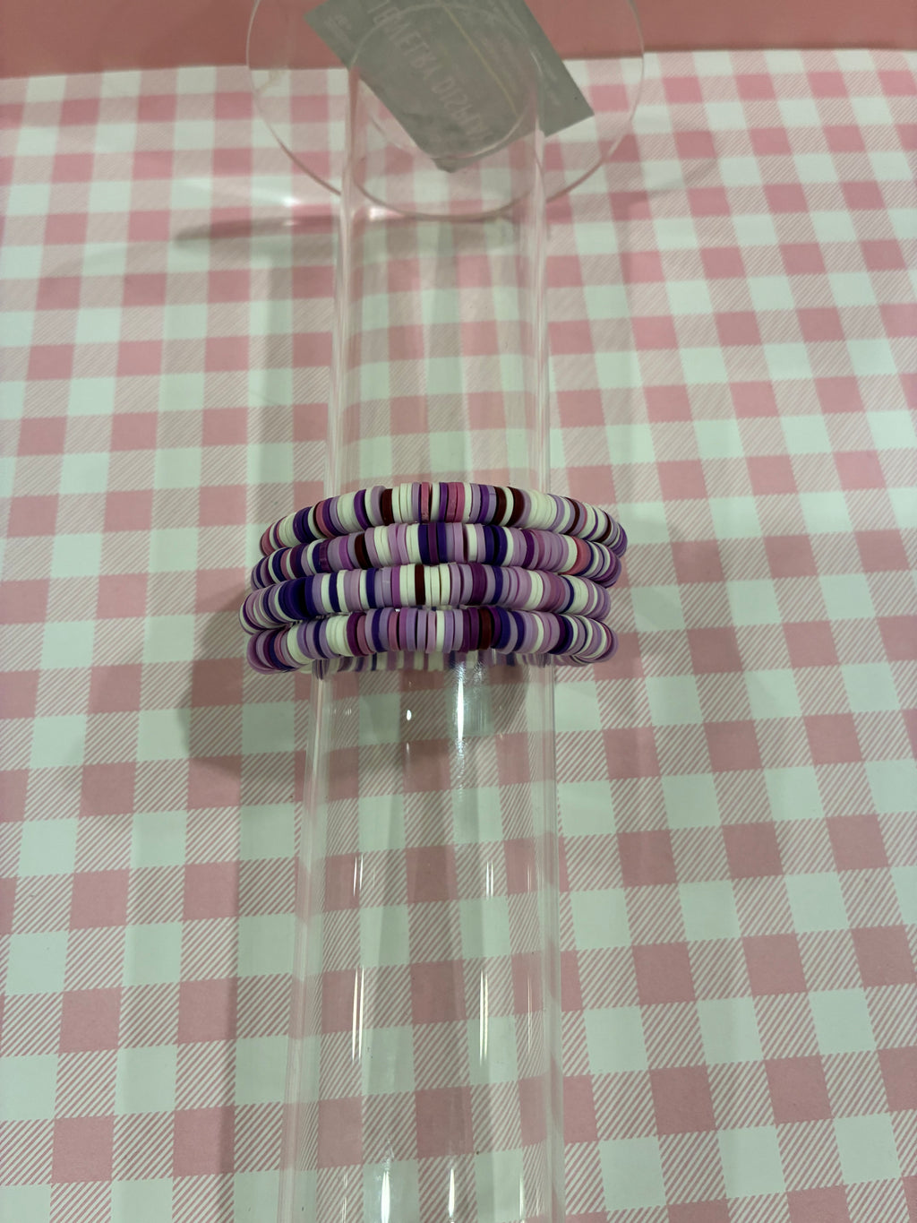 Purple Clay Bead Bracelet
