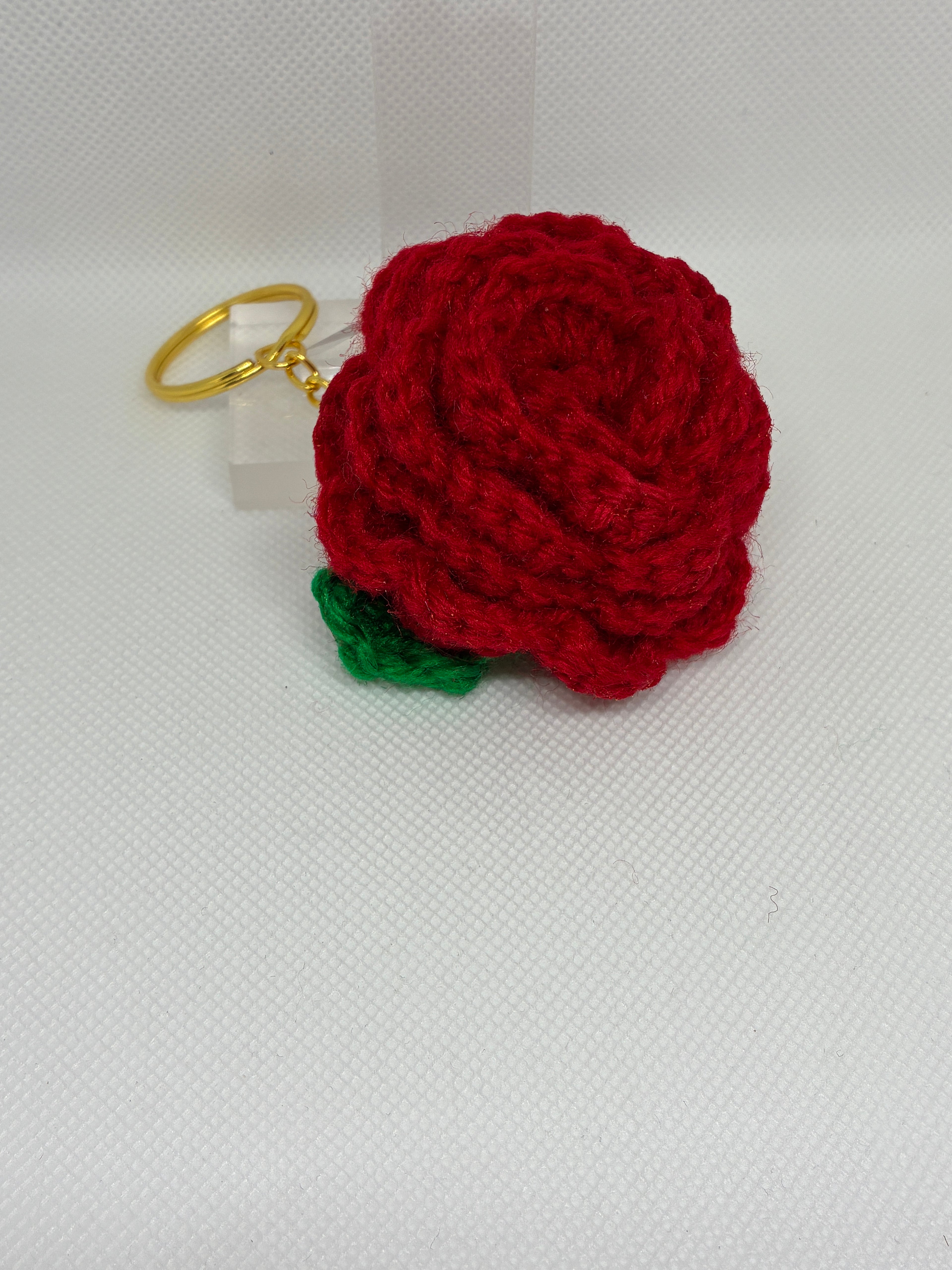 Crochet Rose Keychain