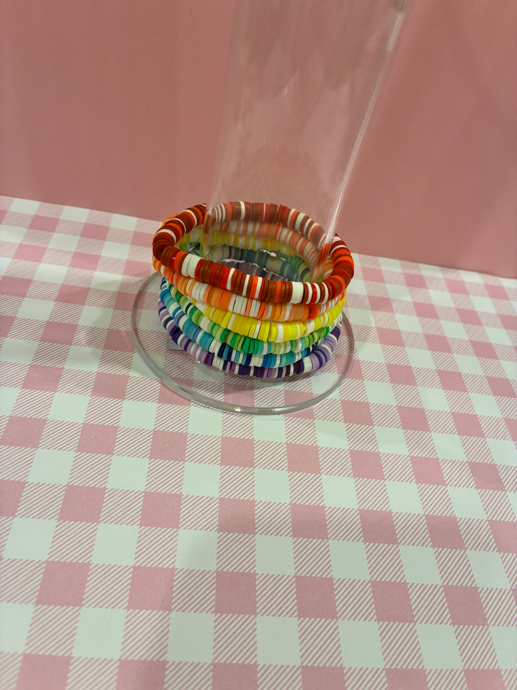 Rainbow Clay Bead Bracelet Set