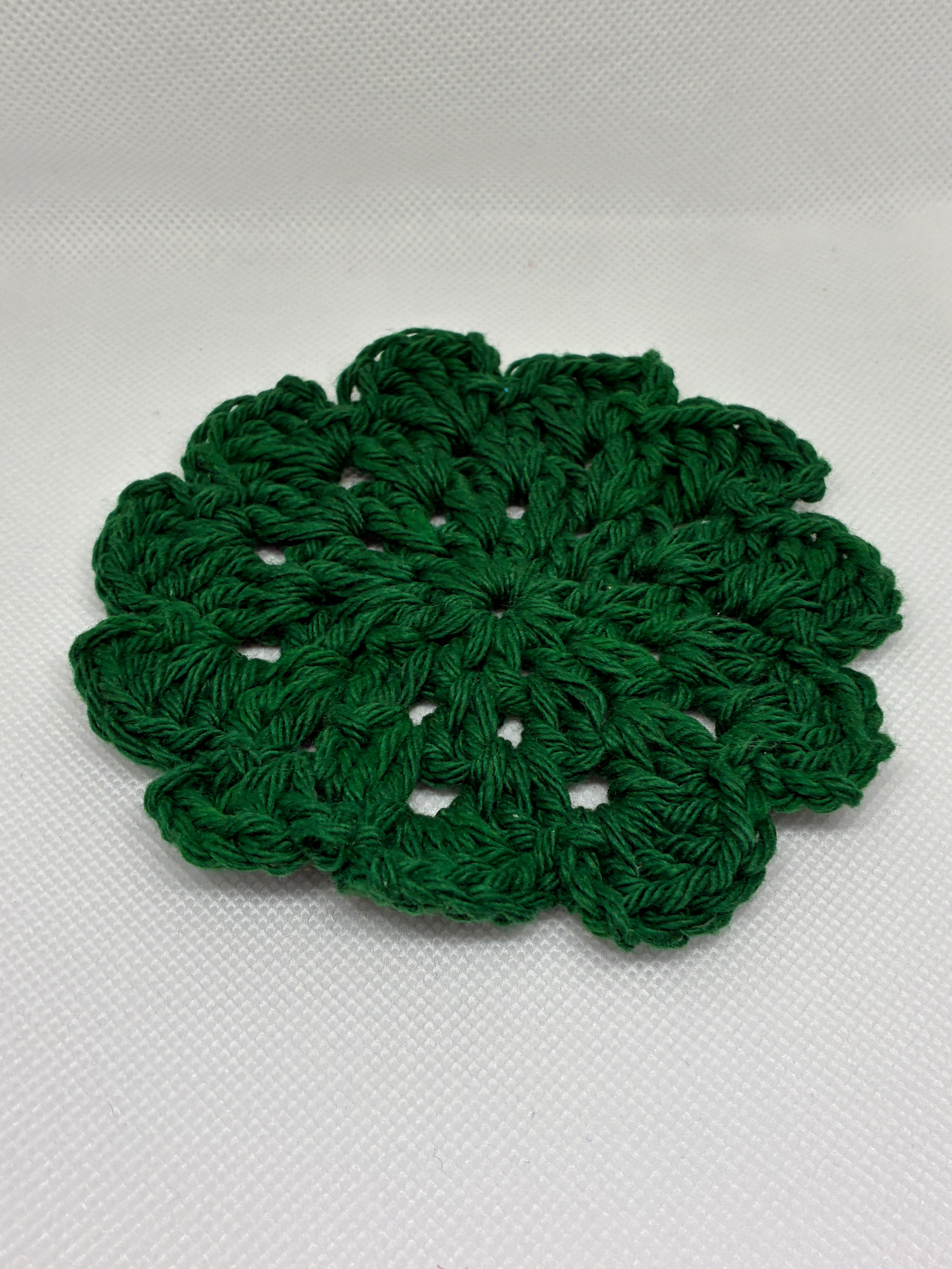 Green Crochet Coaster