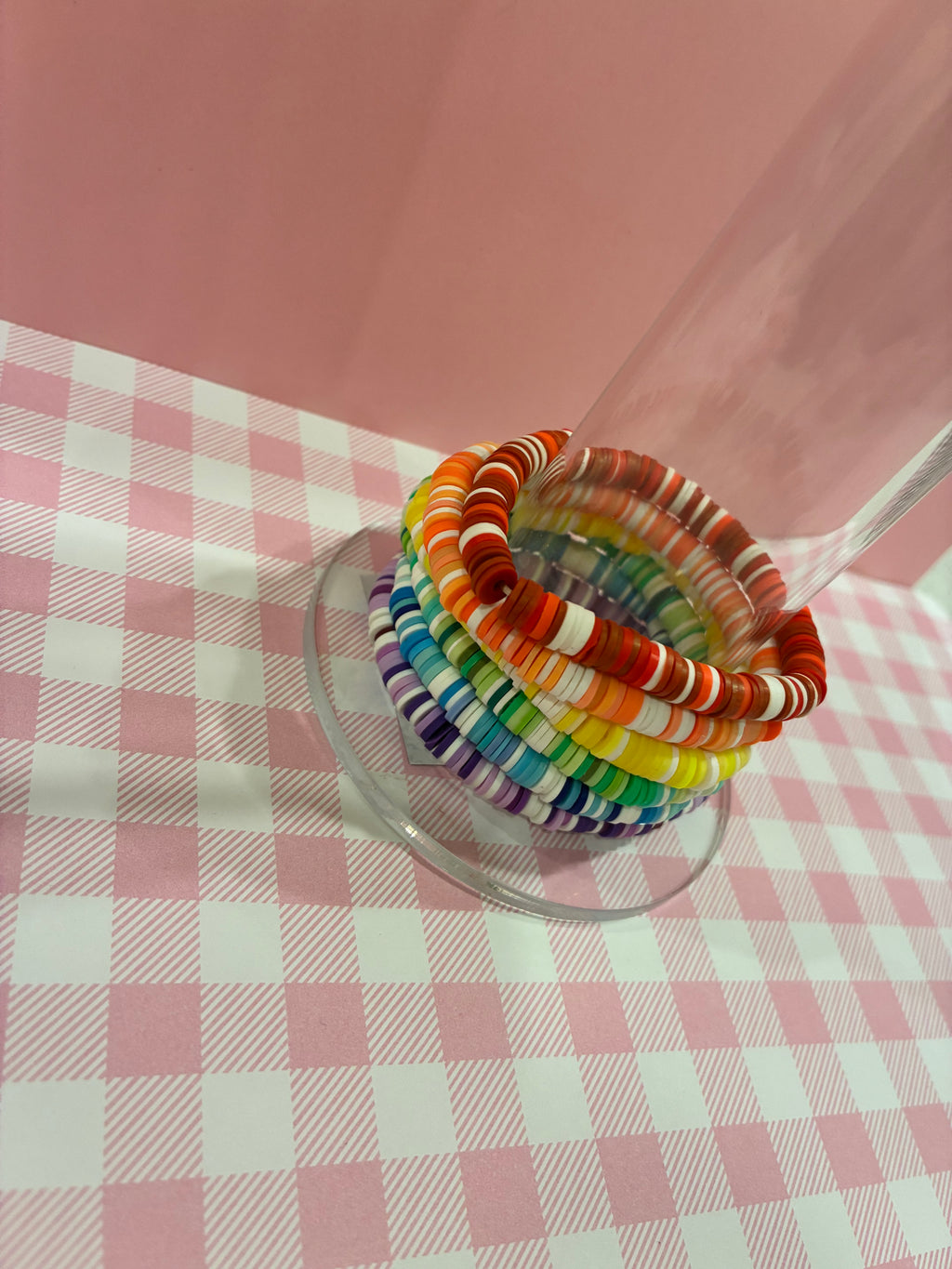 Rainbow Clay Bead Bracelet Set