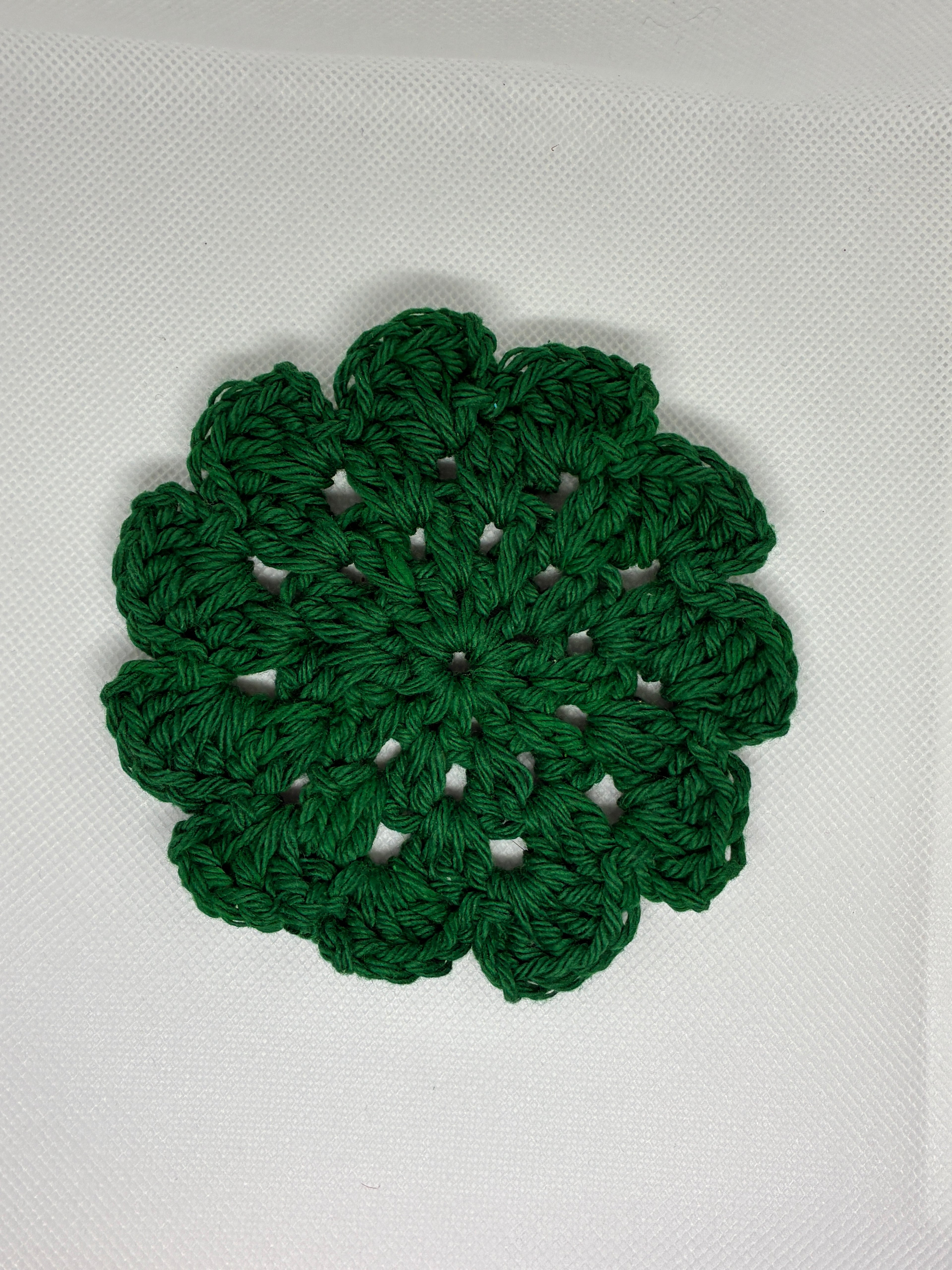 Green Crochet Coaster