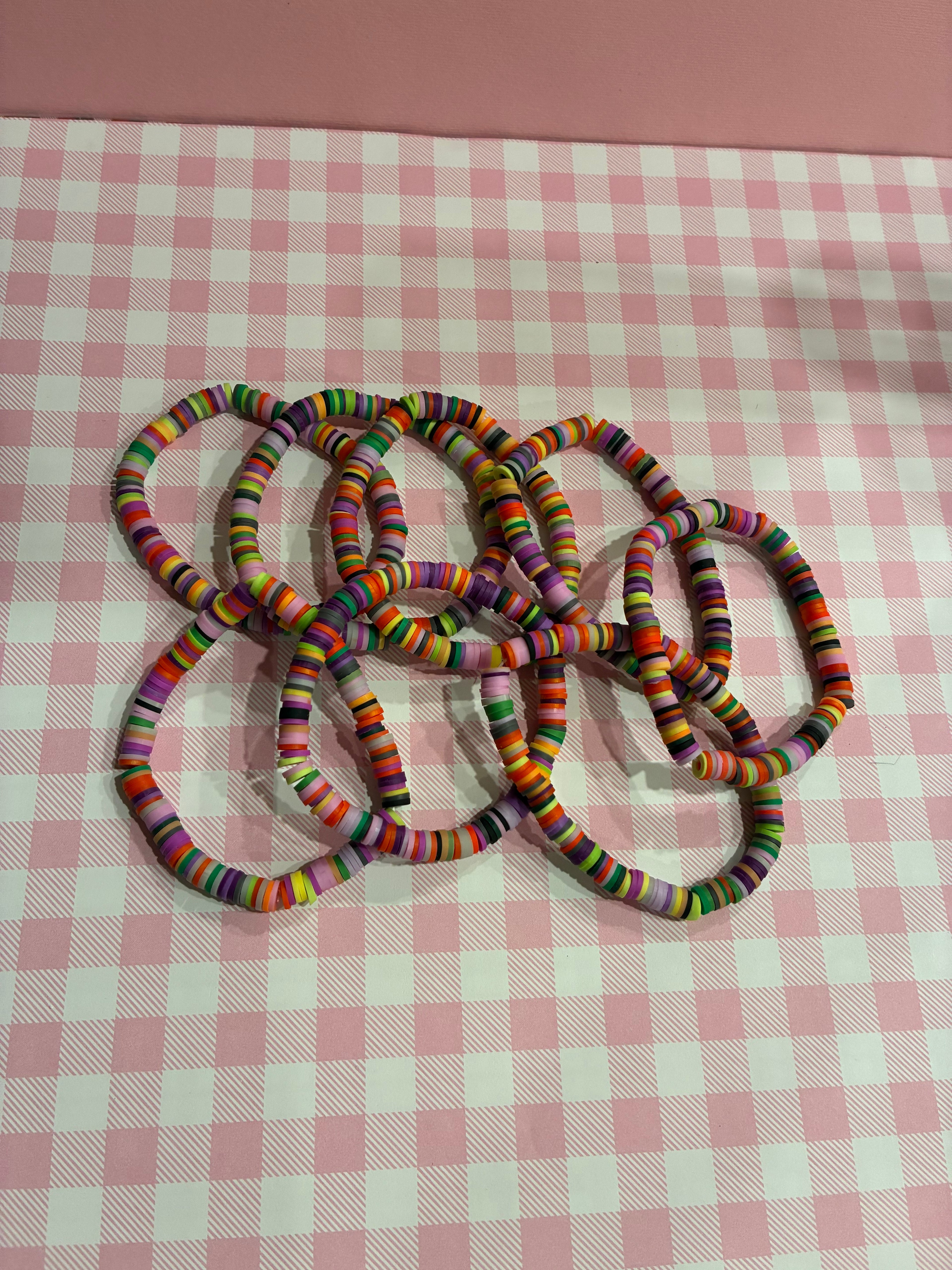 Monster Mash Confetti Clay Bead Bracelet