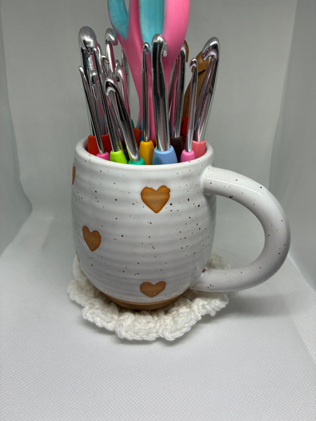 White Crochet Coaster