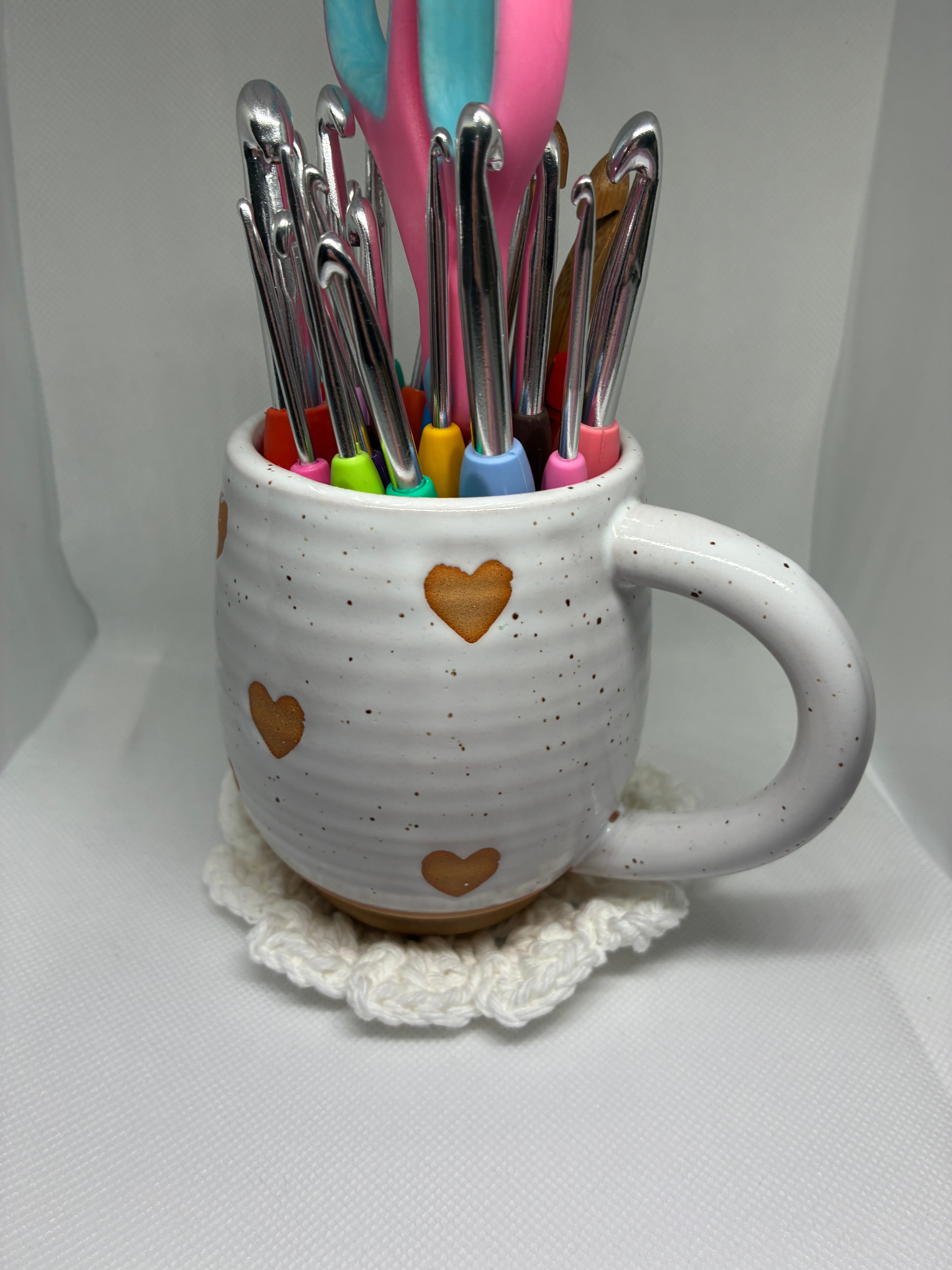 White Crochet Coaster