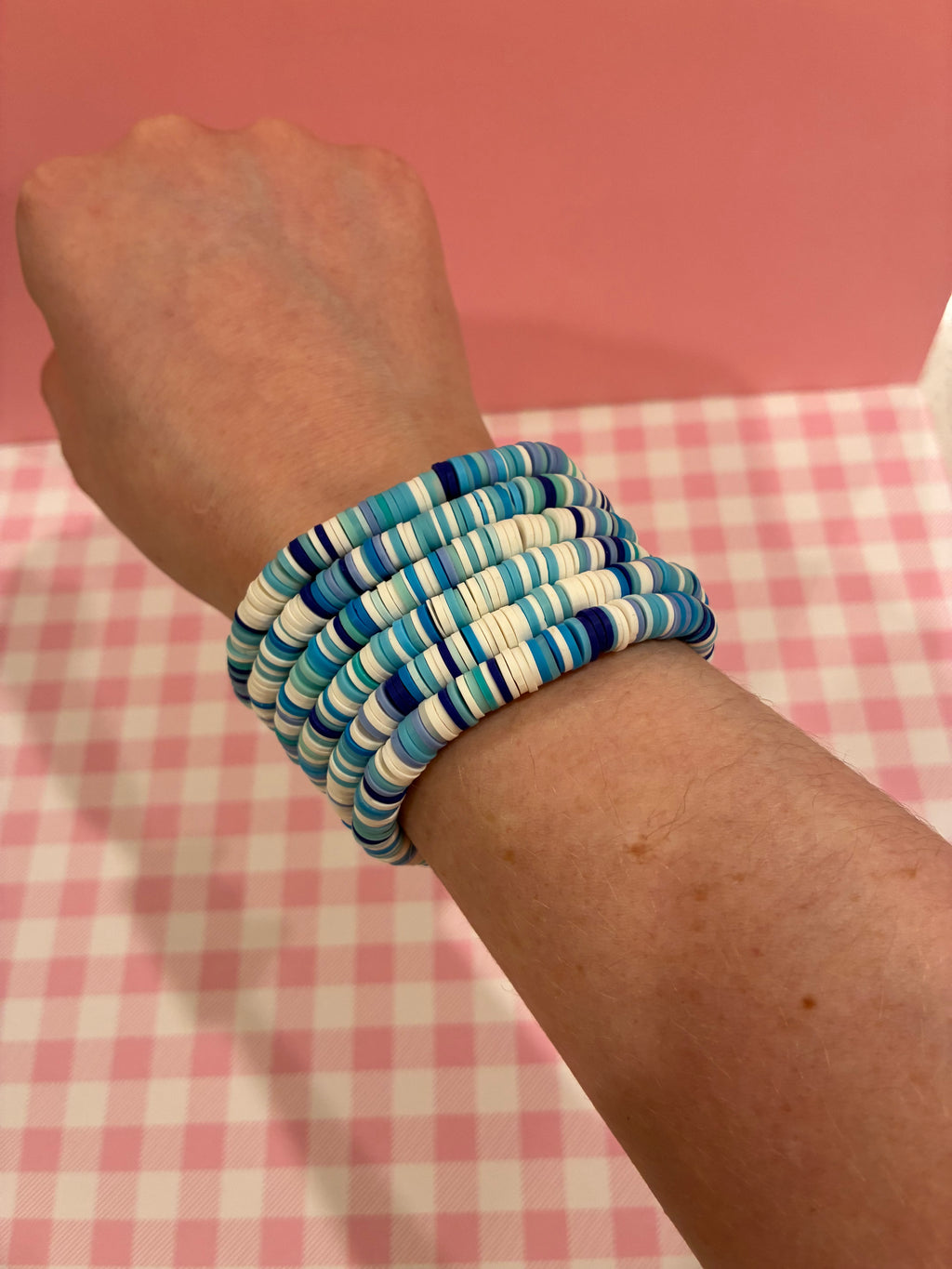 Blue Clay Beaded Bracelet