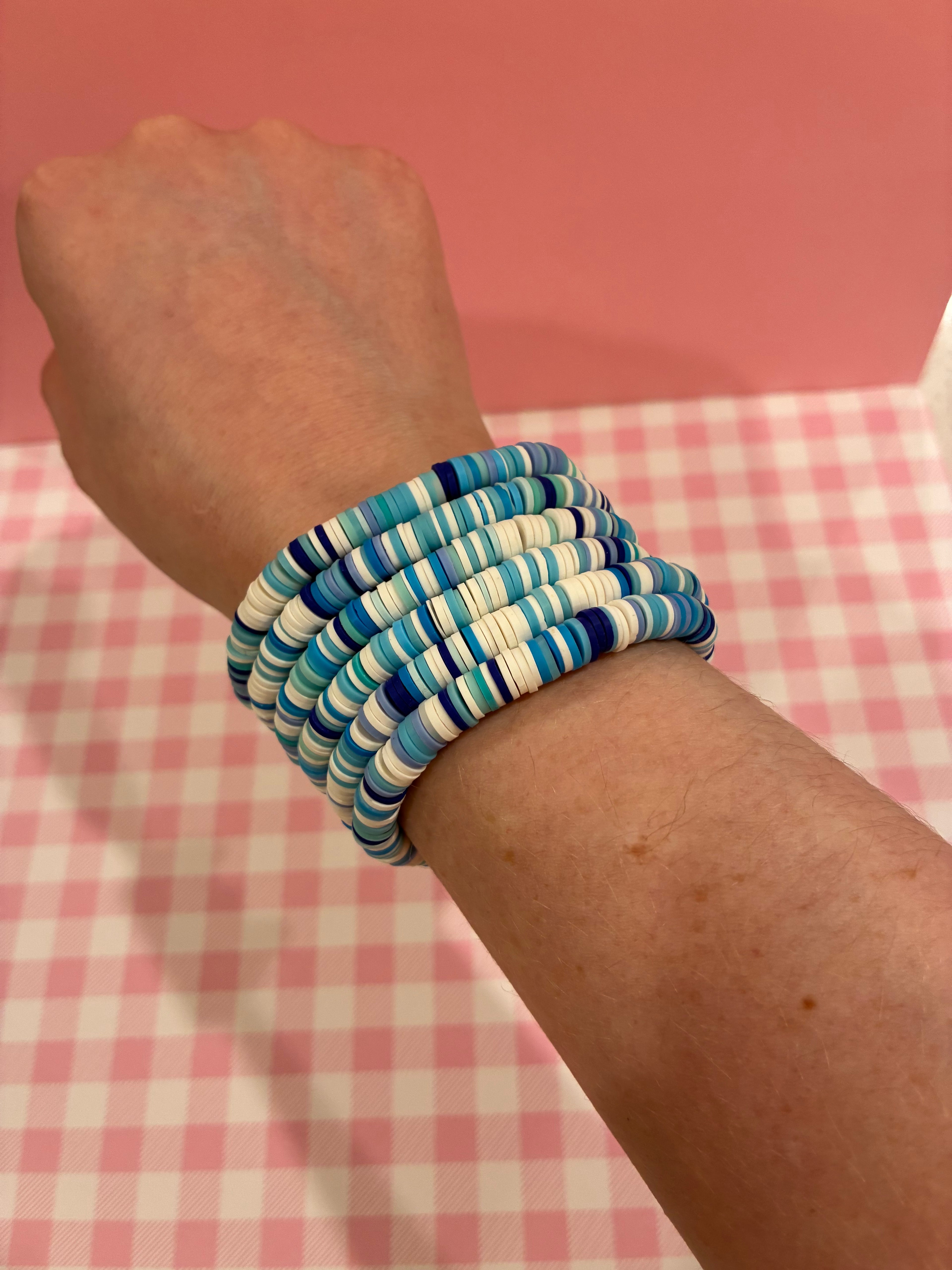 Blue Clay Beaded Bracelet