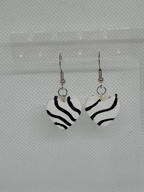 Clay Zebra Cake Earrings