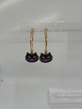 Purple Skeleton Pumpkin Cat Hoops