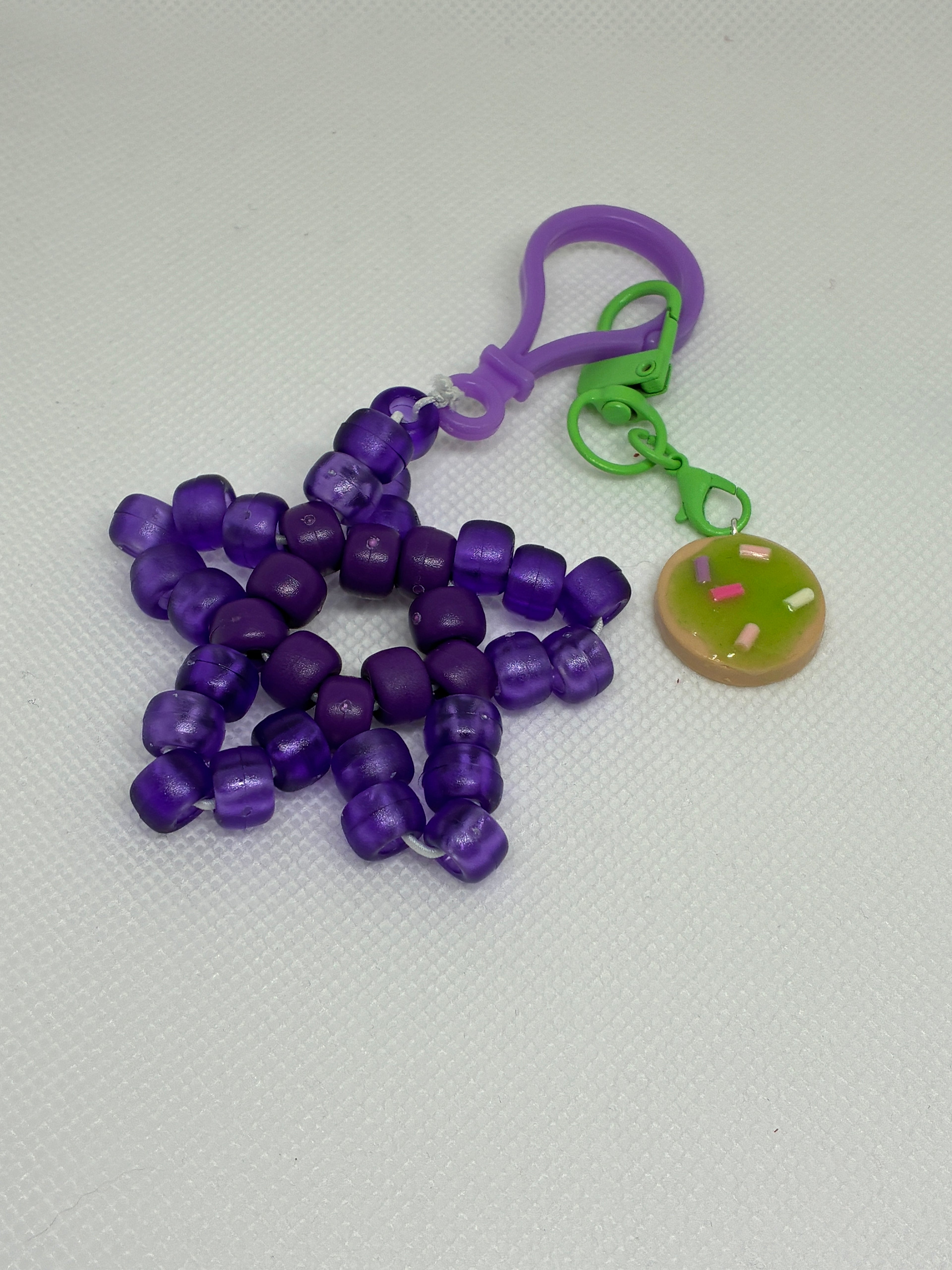 Green Clay Cookie Keychain