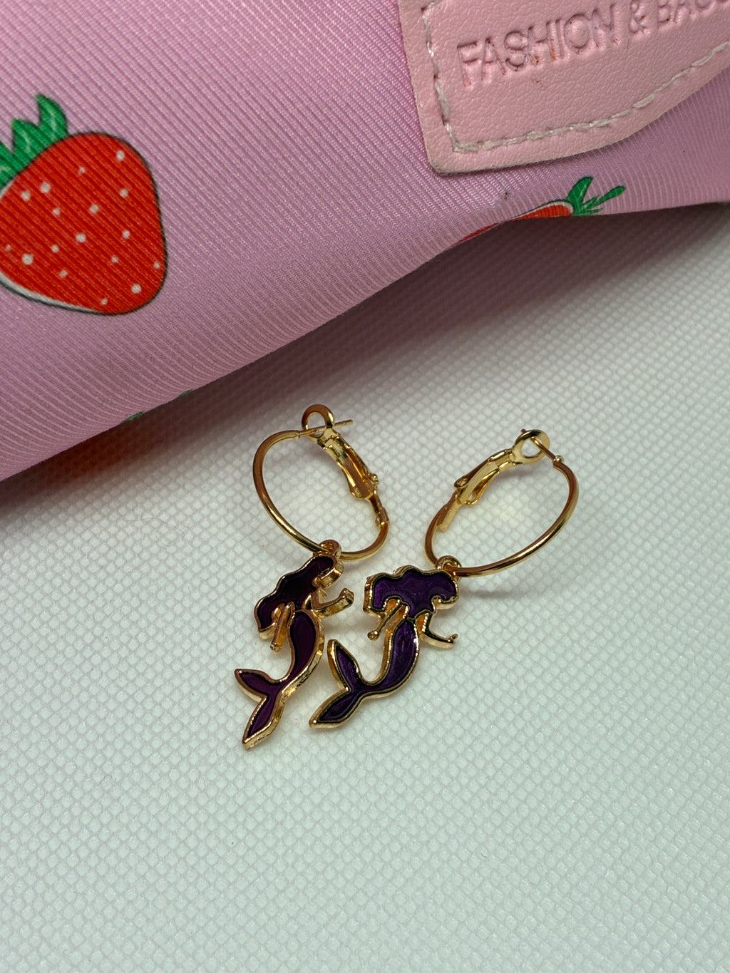 Purple Mermaid Hoops