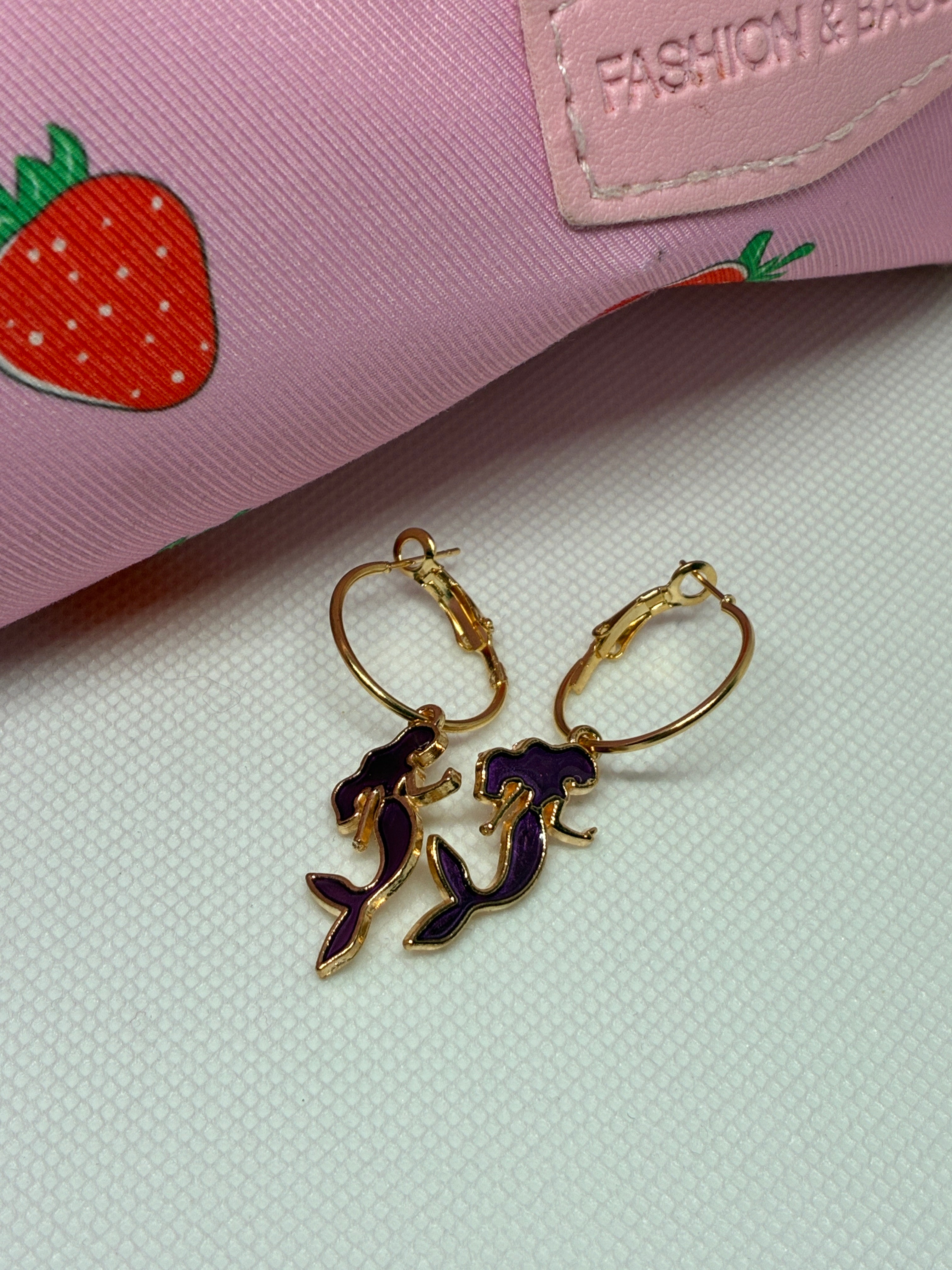Purple Mermaid Hoops