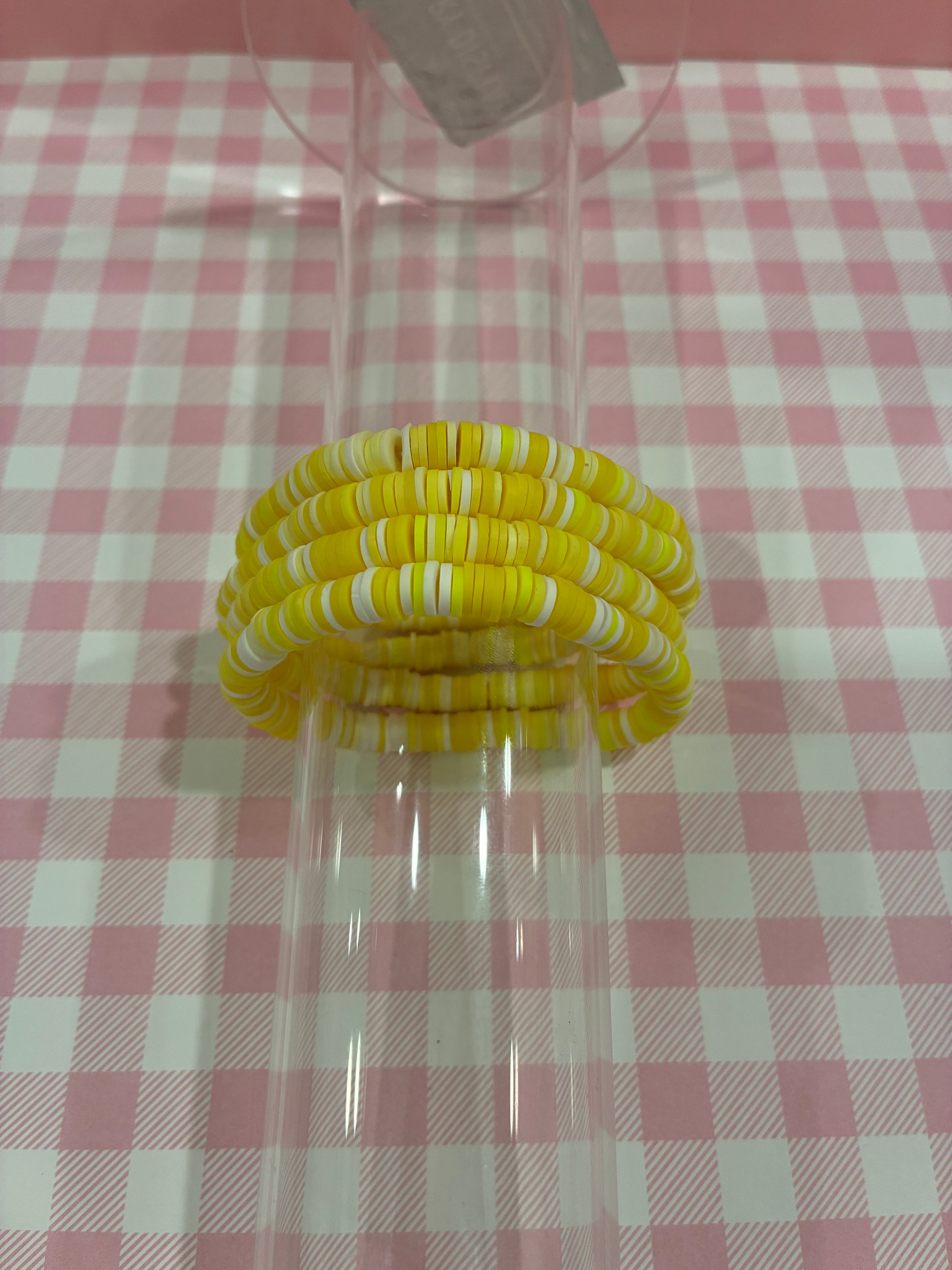 Yellow Clay Bead Bracelet