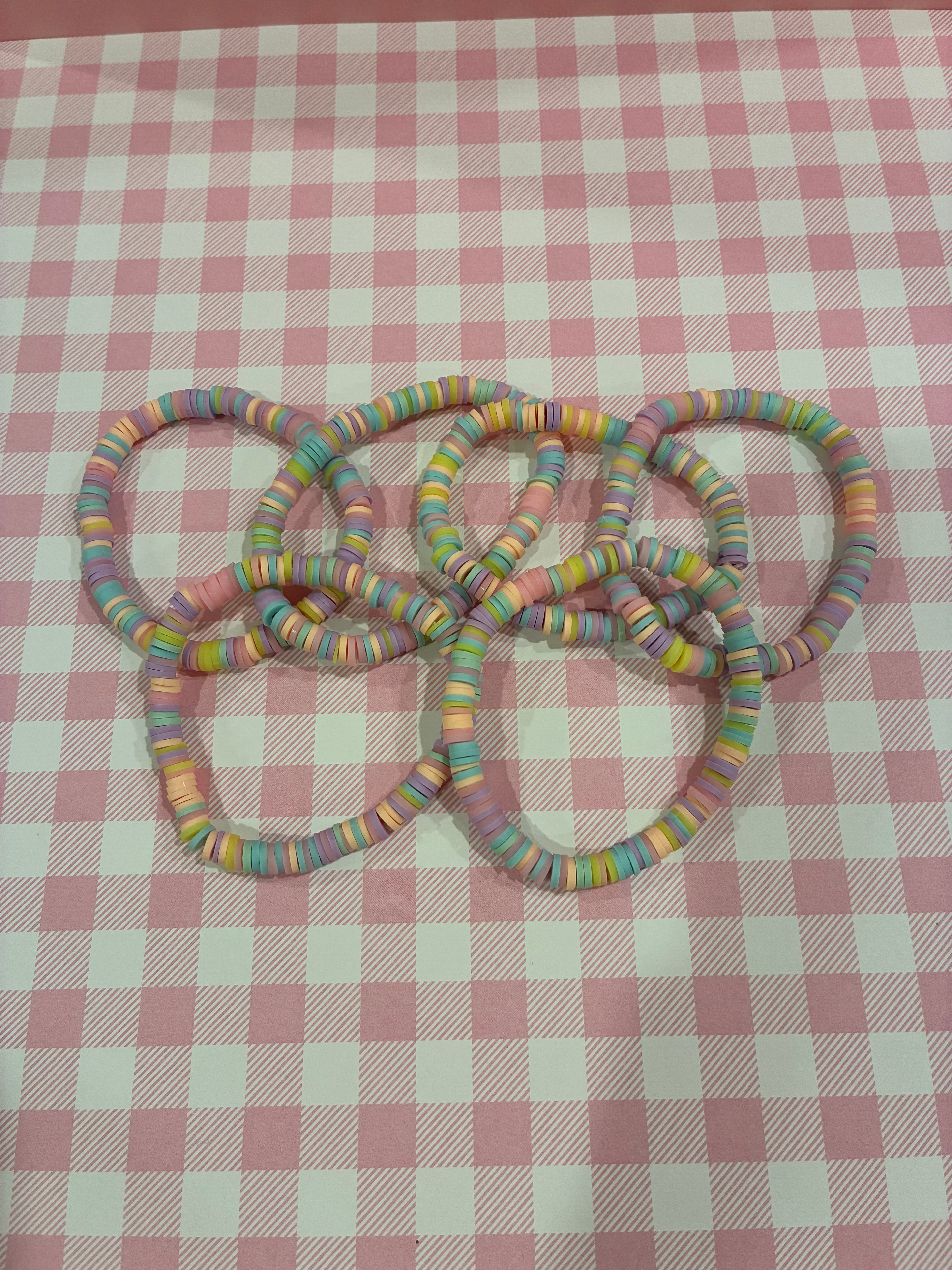 Pastel Clay Bead Bracelet