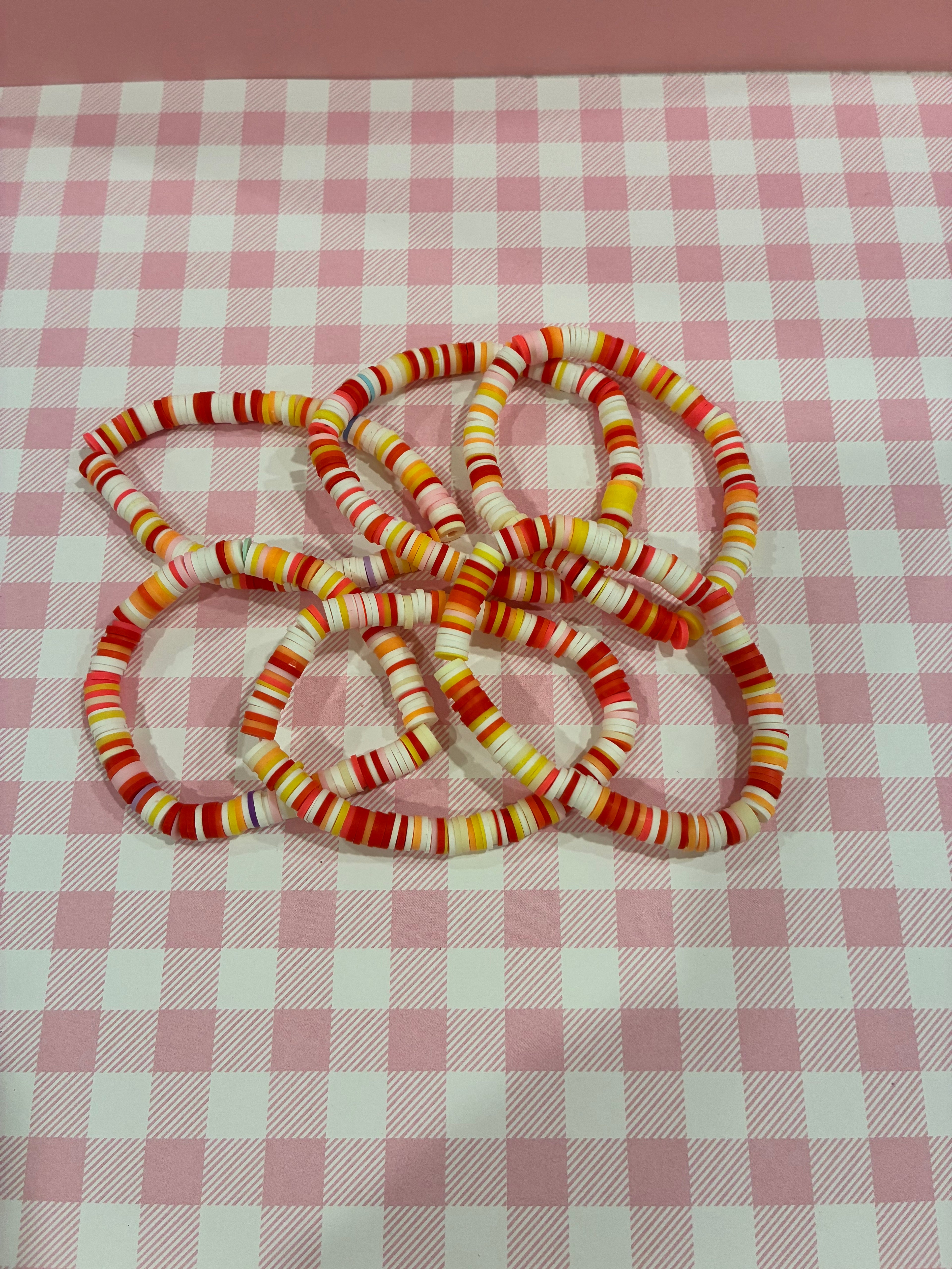 Summer Sunset Clay Bead Bracelet