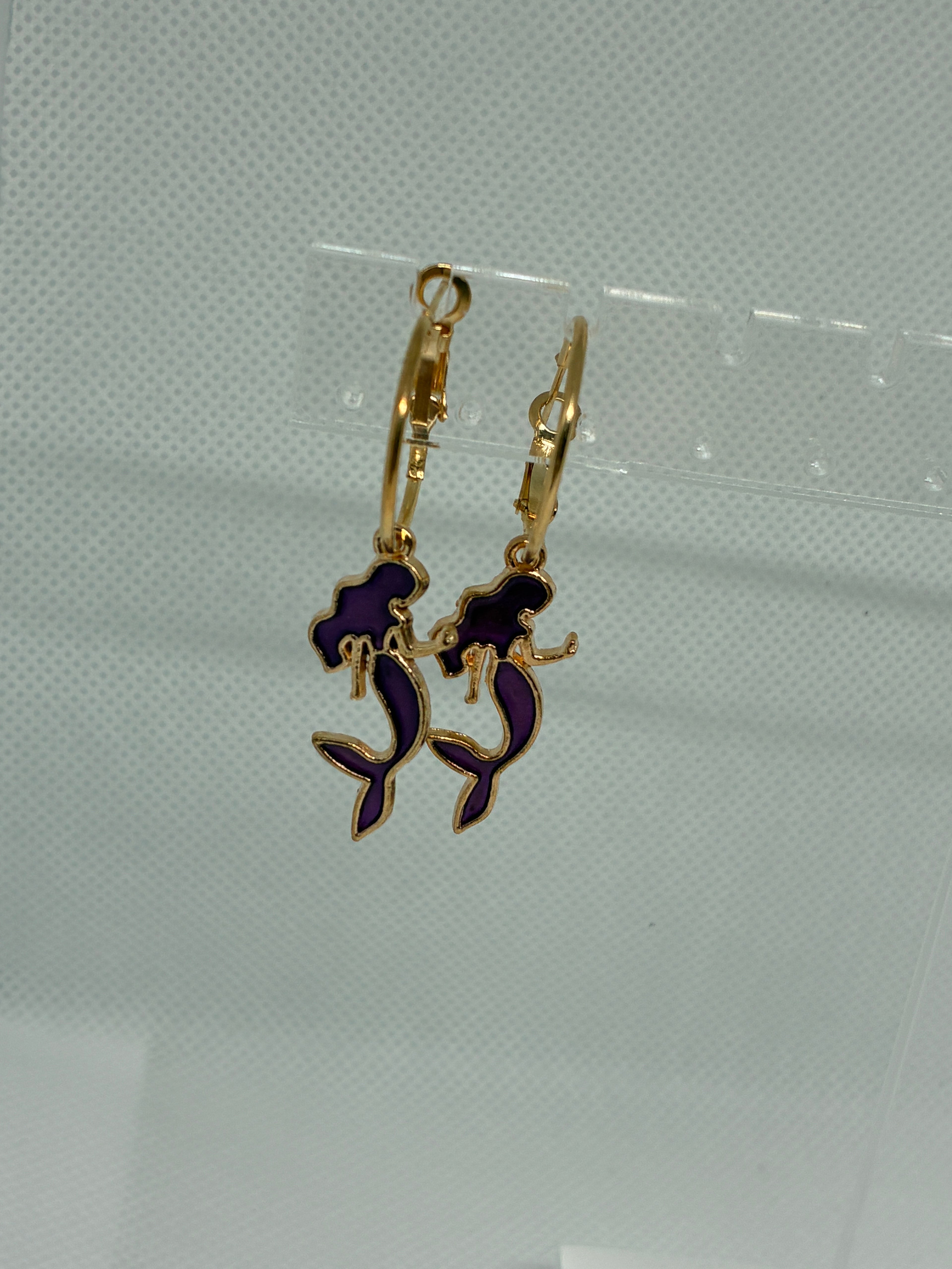 Purple Mermaid Hoops