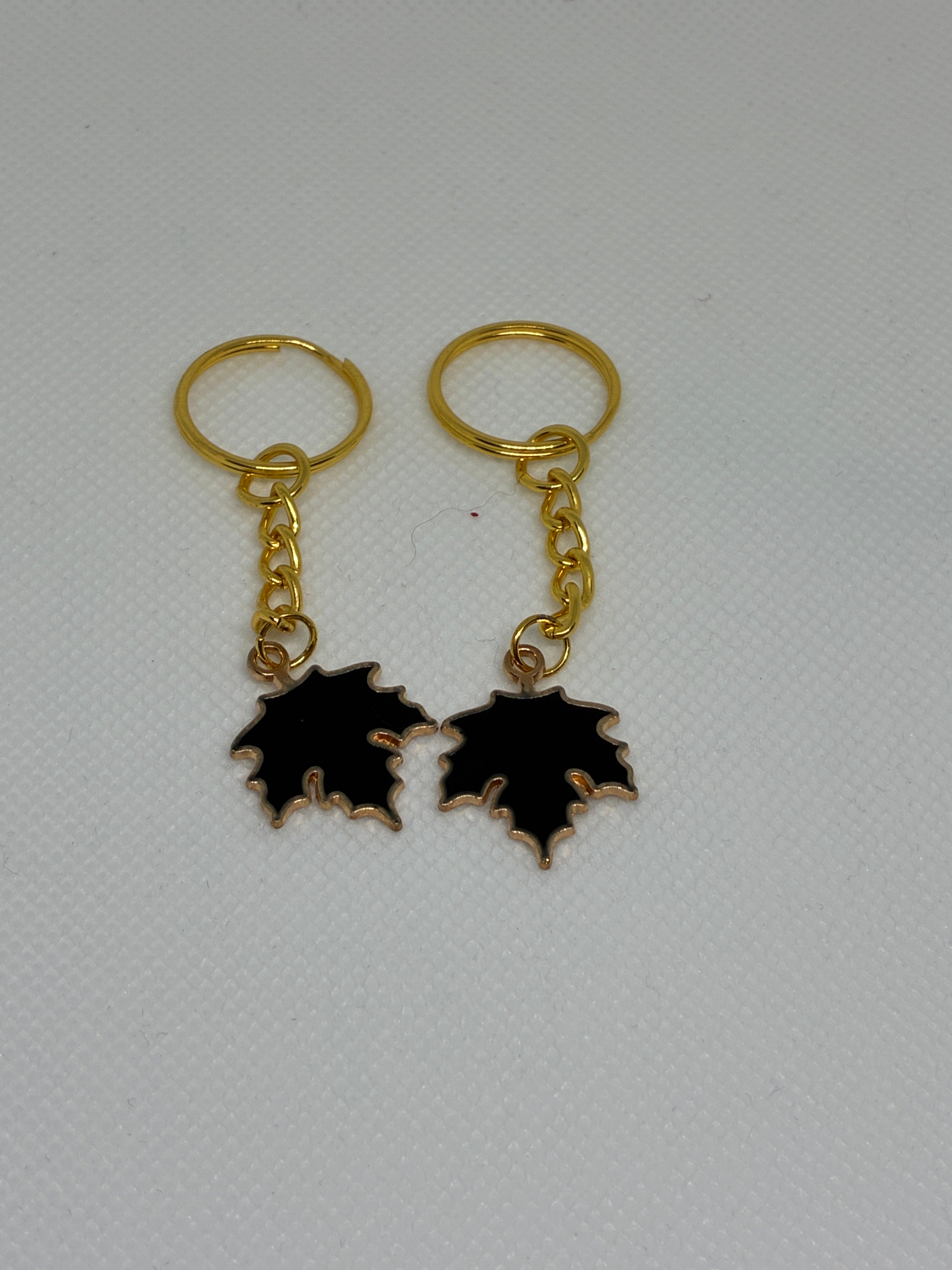 Black Maple Leaf Keychain