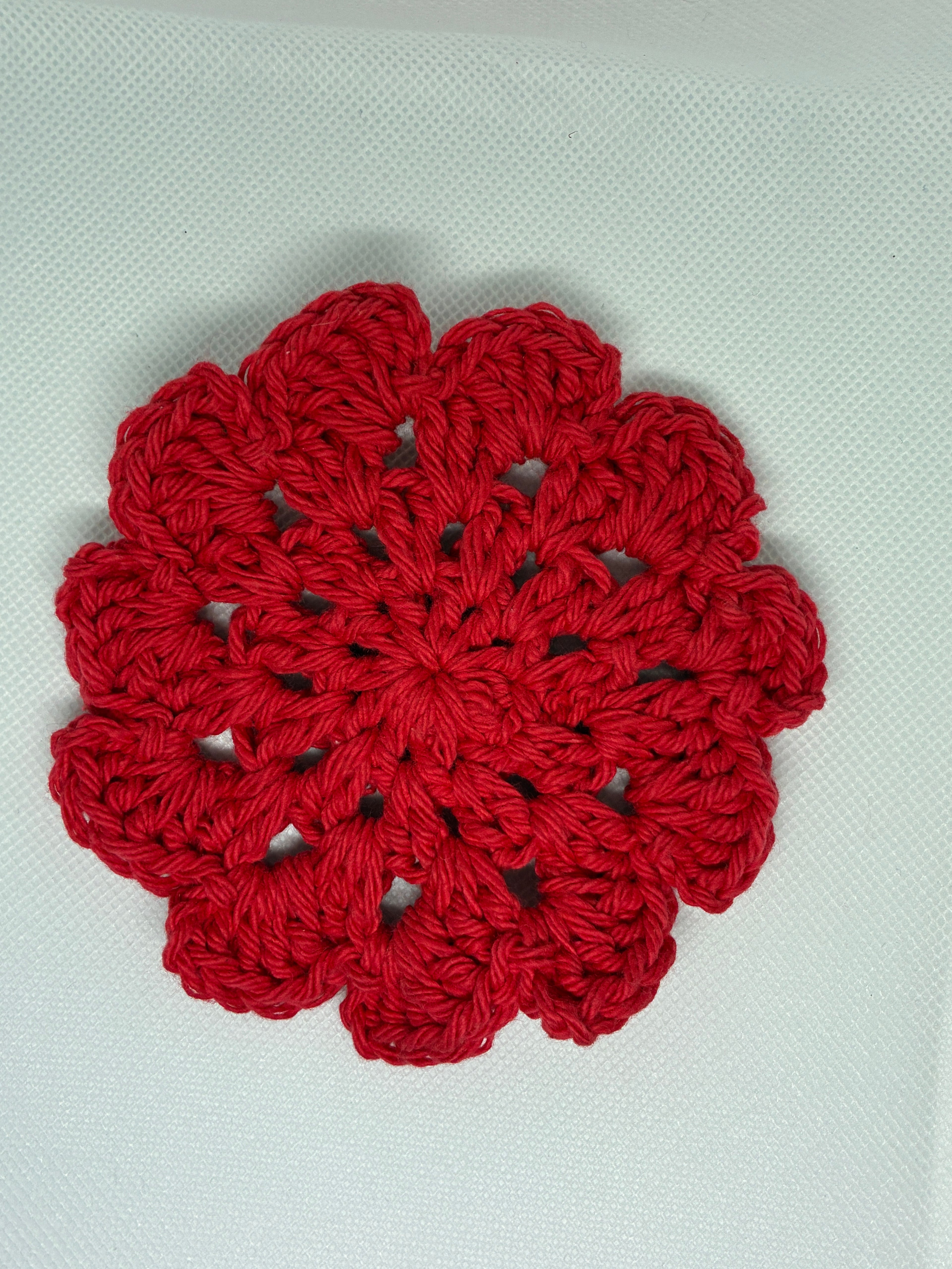 Red Crochet Coaster