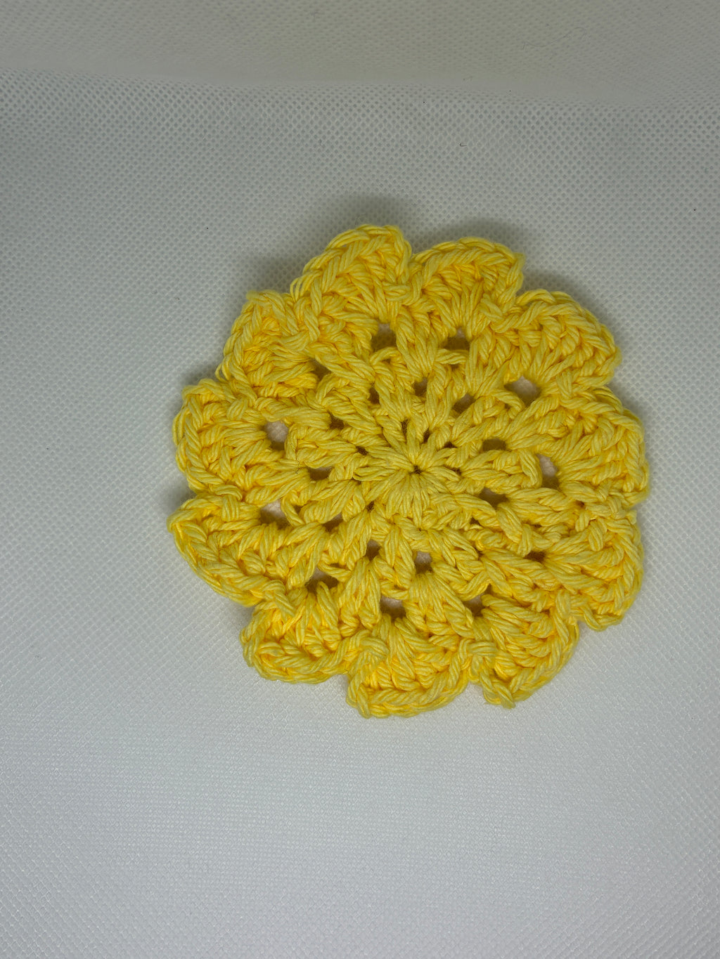 Yellow Crochet Coaster
