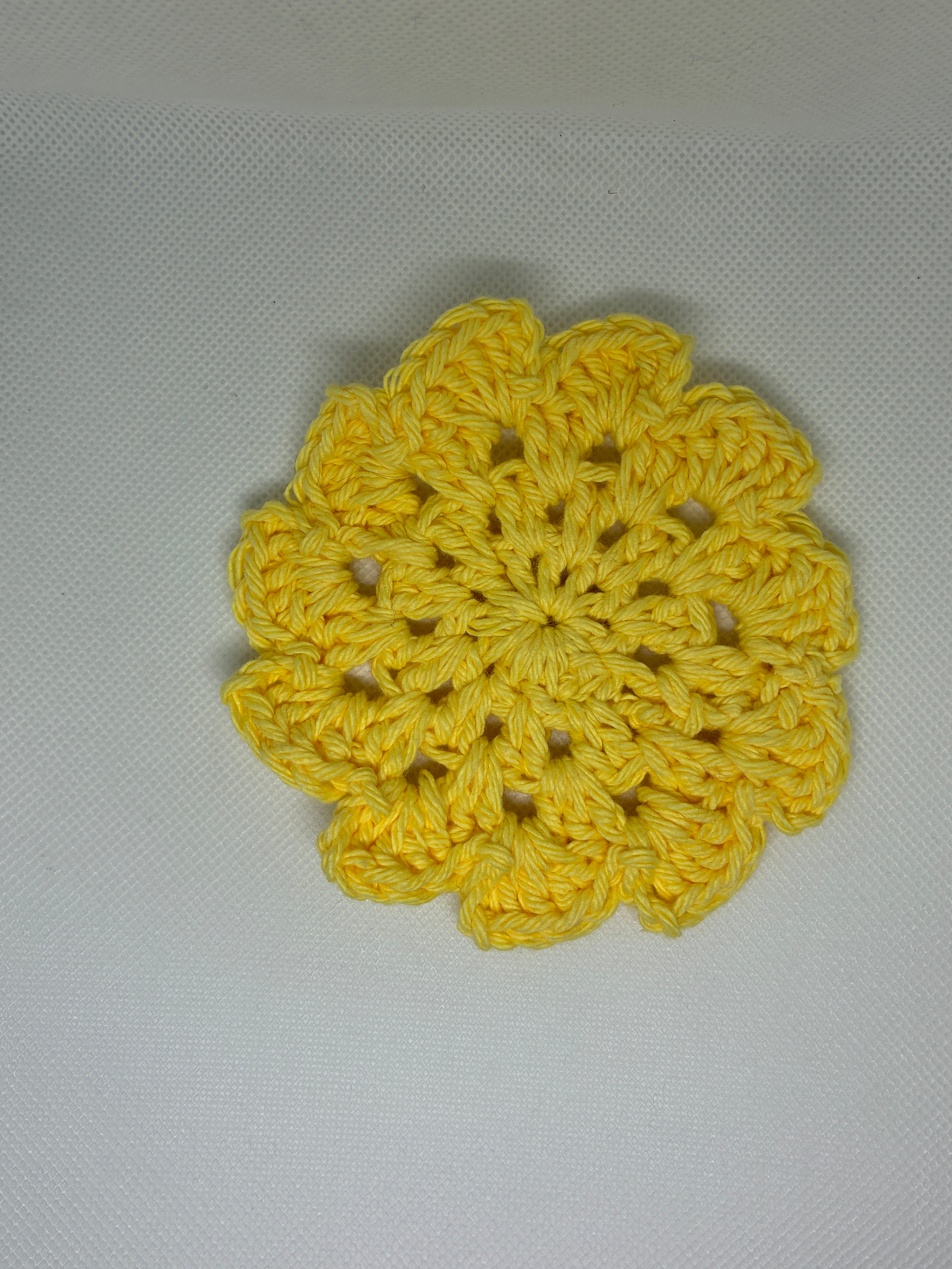 Yellow Crochet Coaster