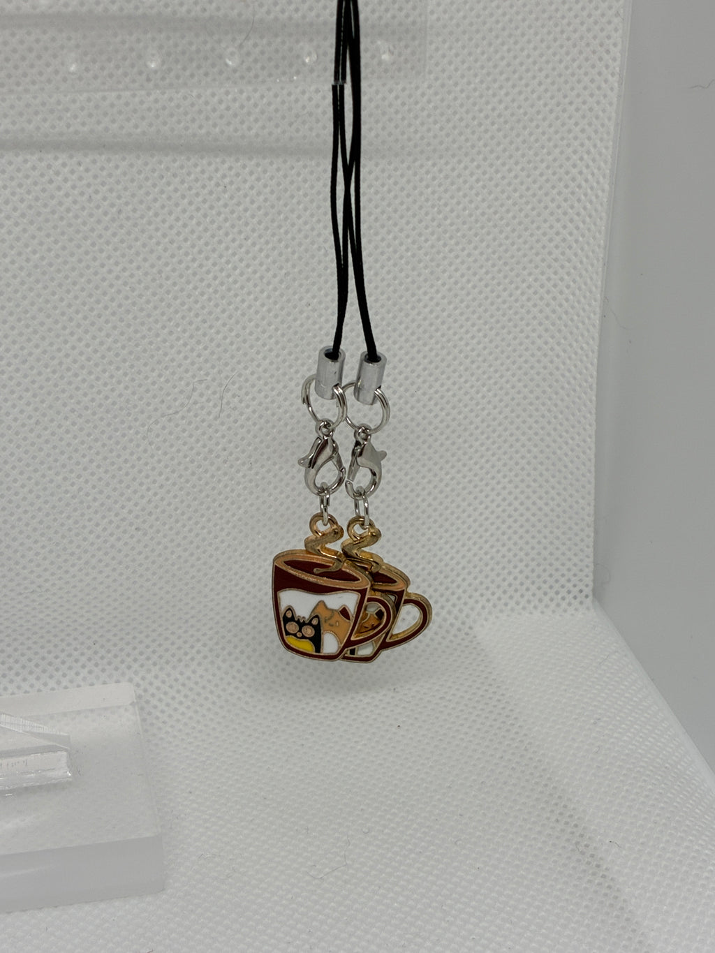 Cat Espresso Cup Phone Charm