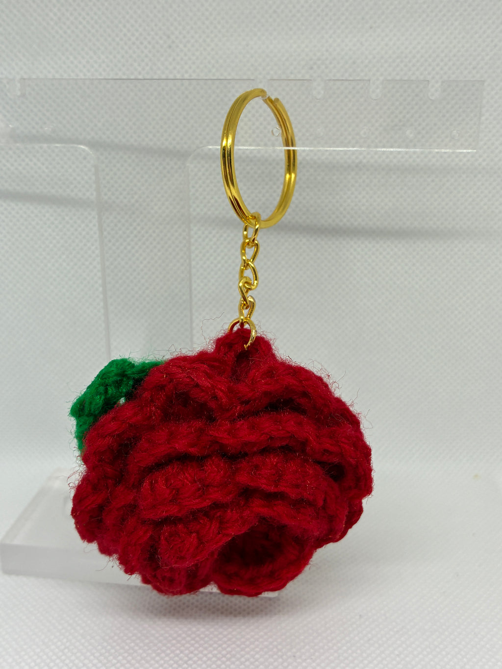 Crochet Rose Keychain