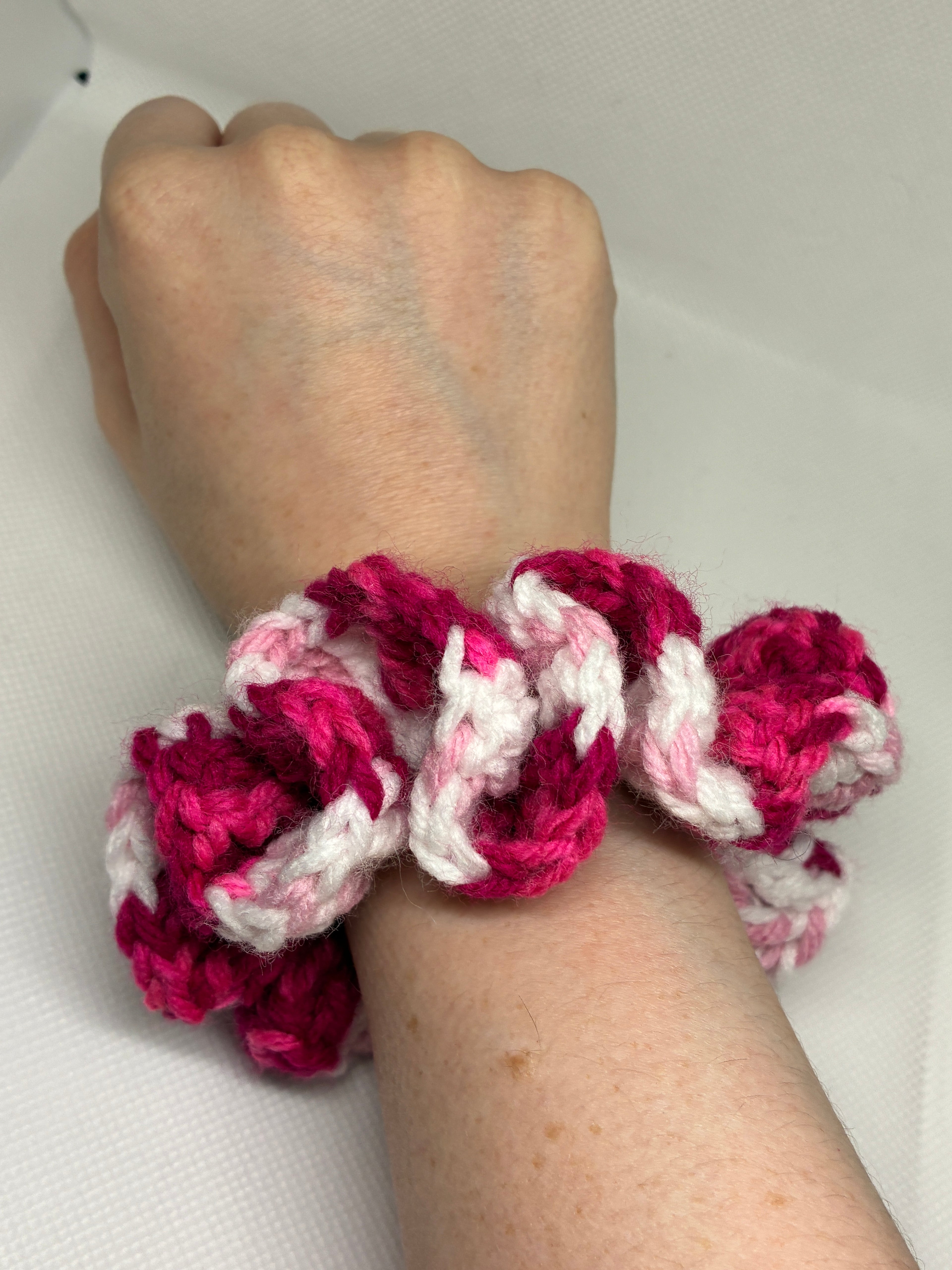 Pink Stripey Scrunchie