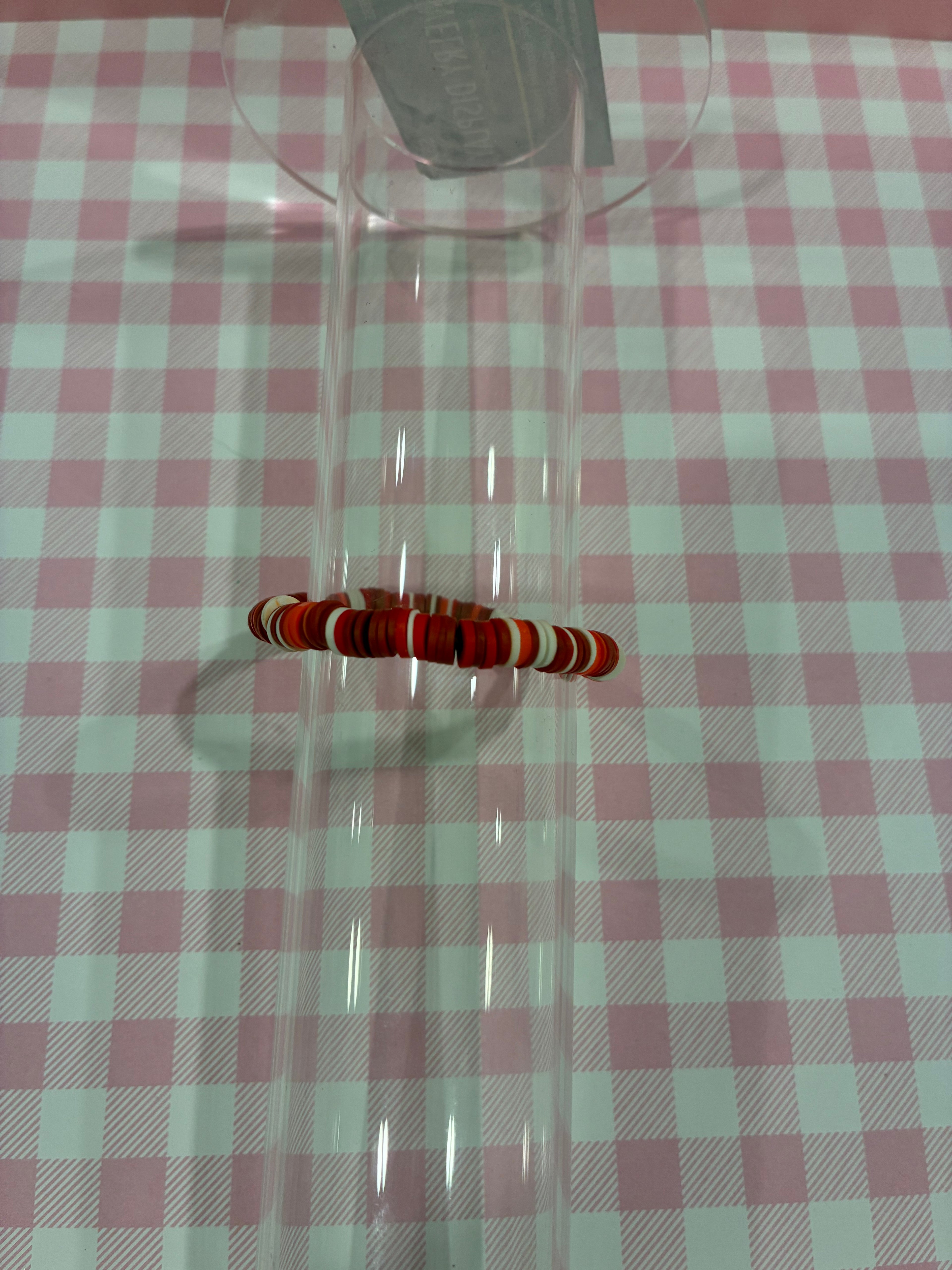 Red Clay Bead Bracelet
