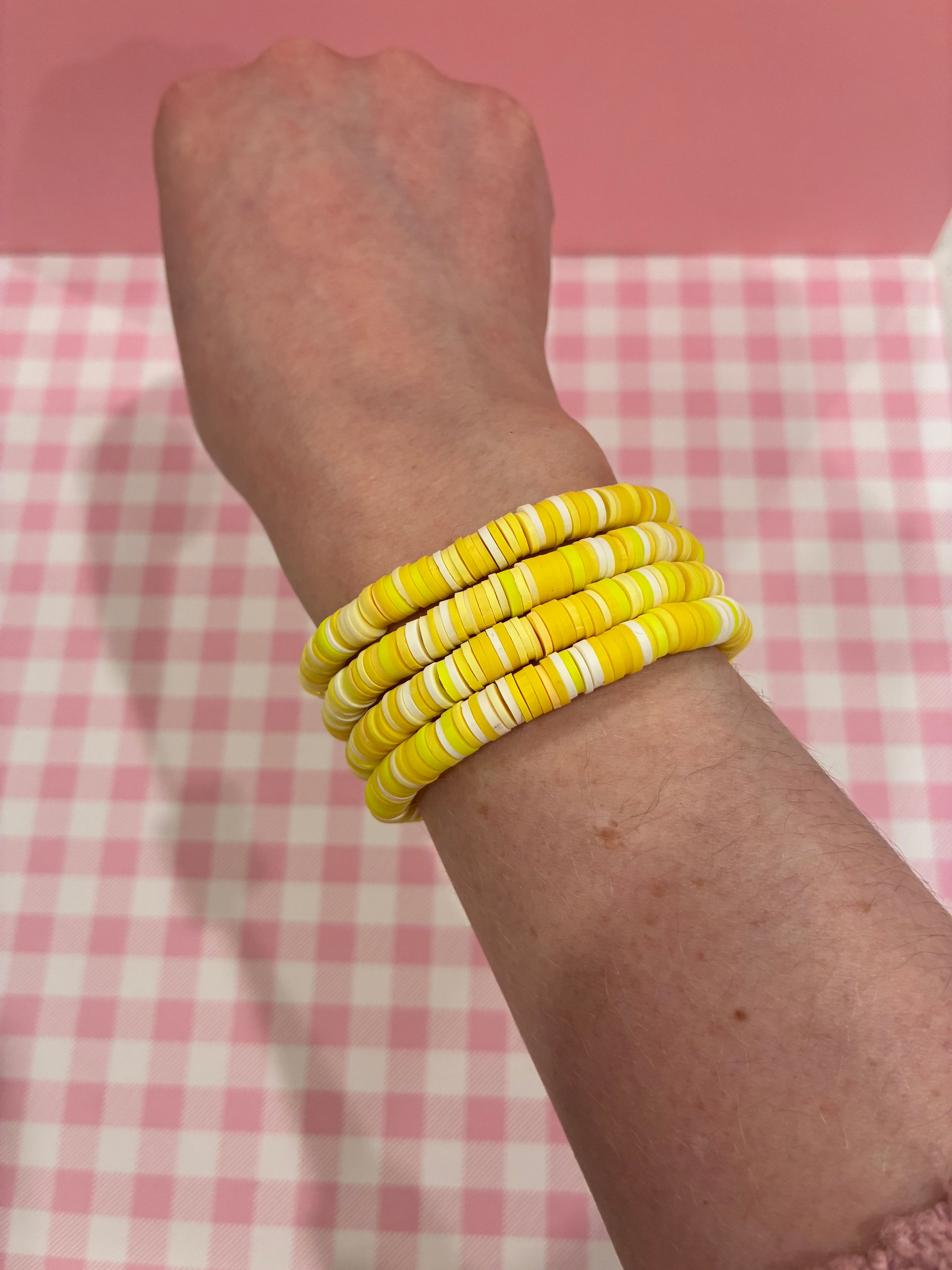 Yellow Clay Bead Bracelet