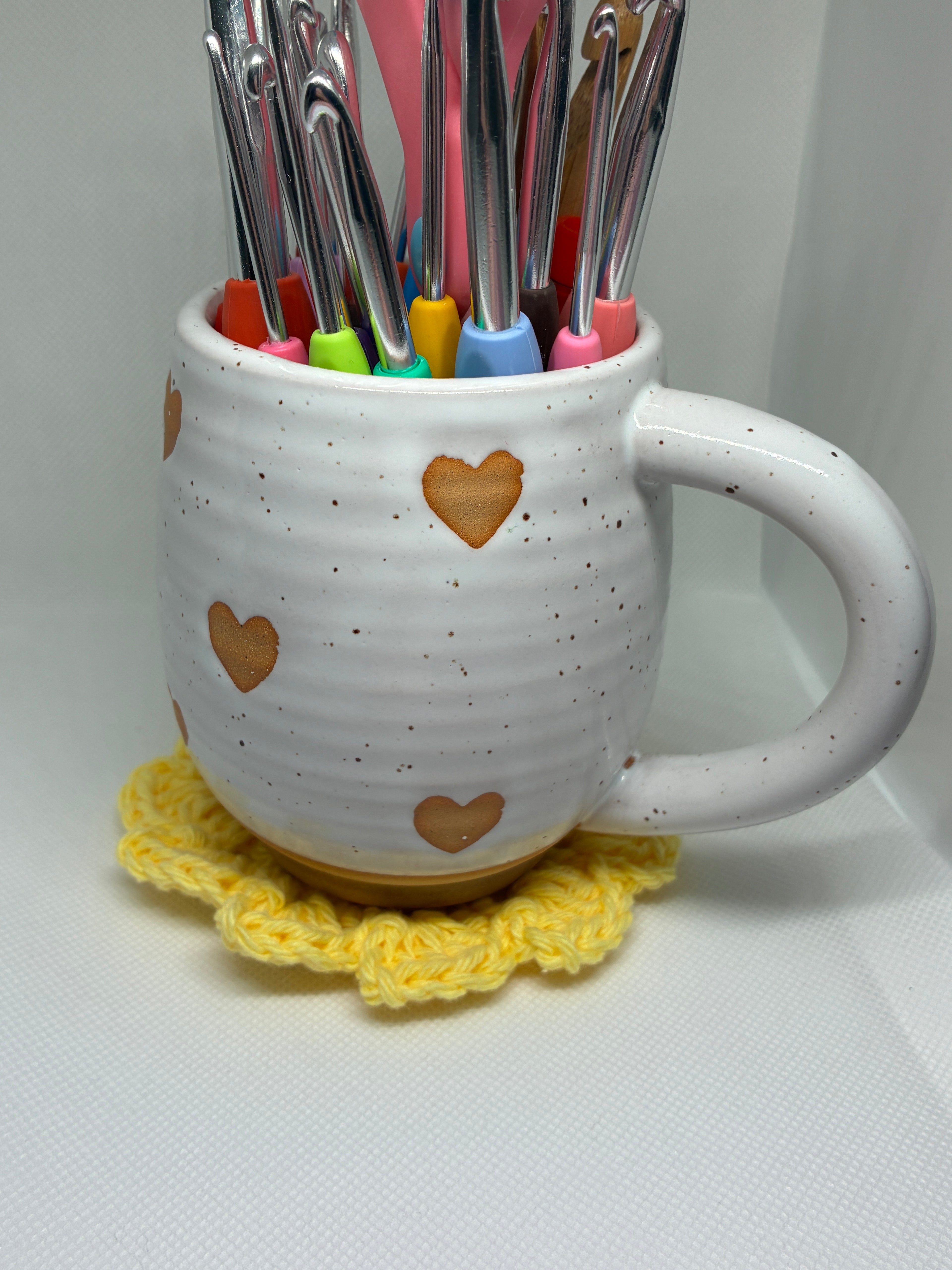 Yellow Crochet Coaster