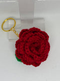 Crochet Rose Keychain